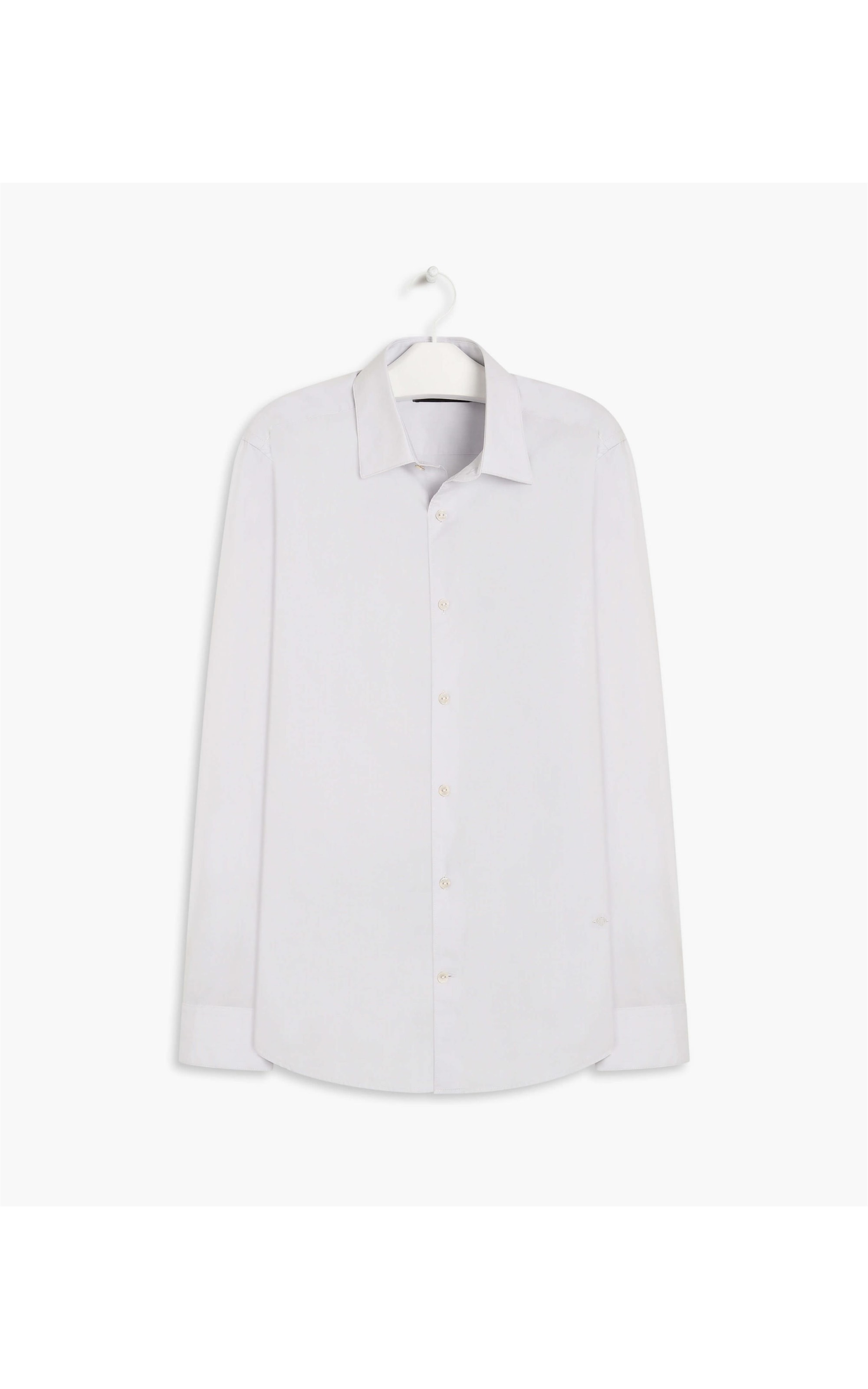 Camisa Fil a Fil Ml Cinza Claro