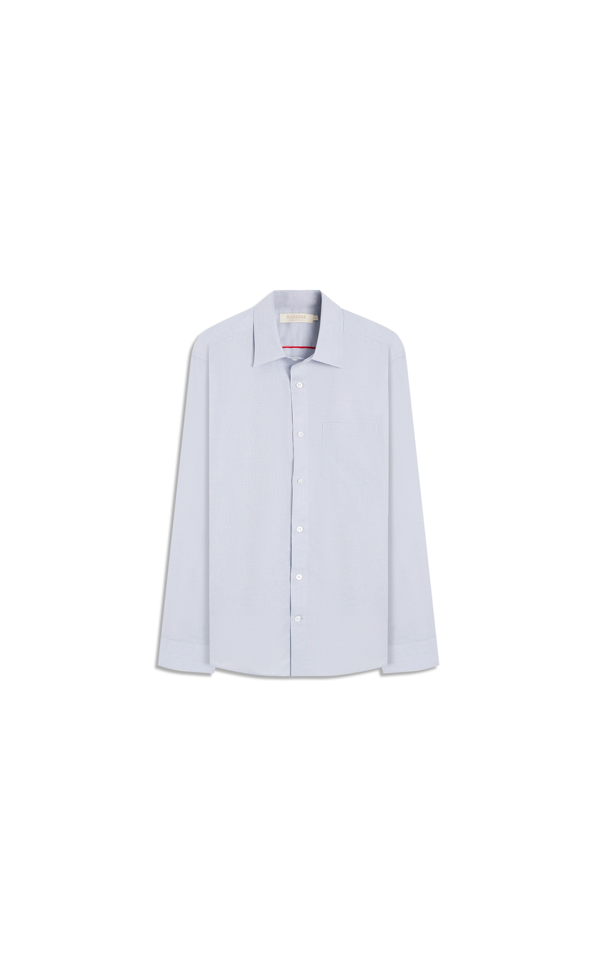 Camisa Fil a Fil Ml  Cinza Medio