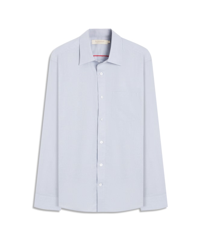 Camisa Fil a Fil Ml  Cinza Medio
