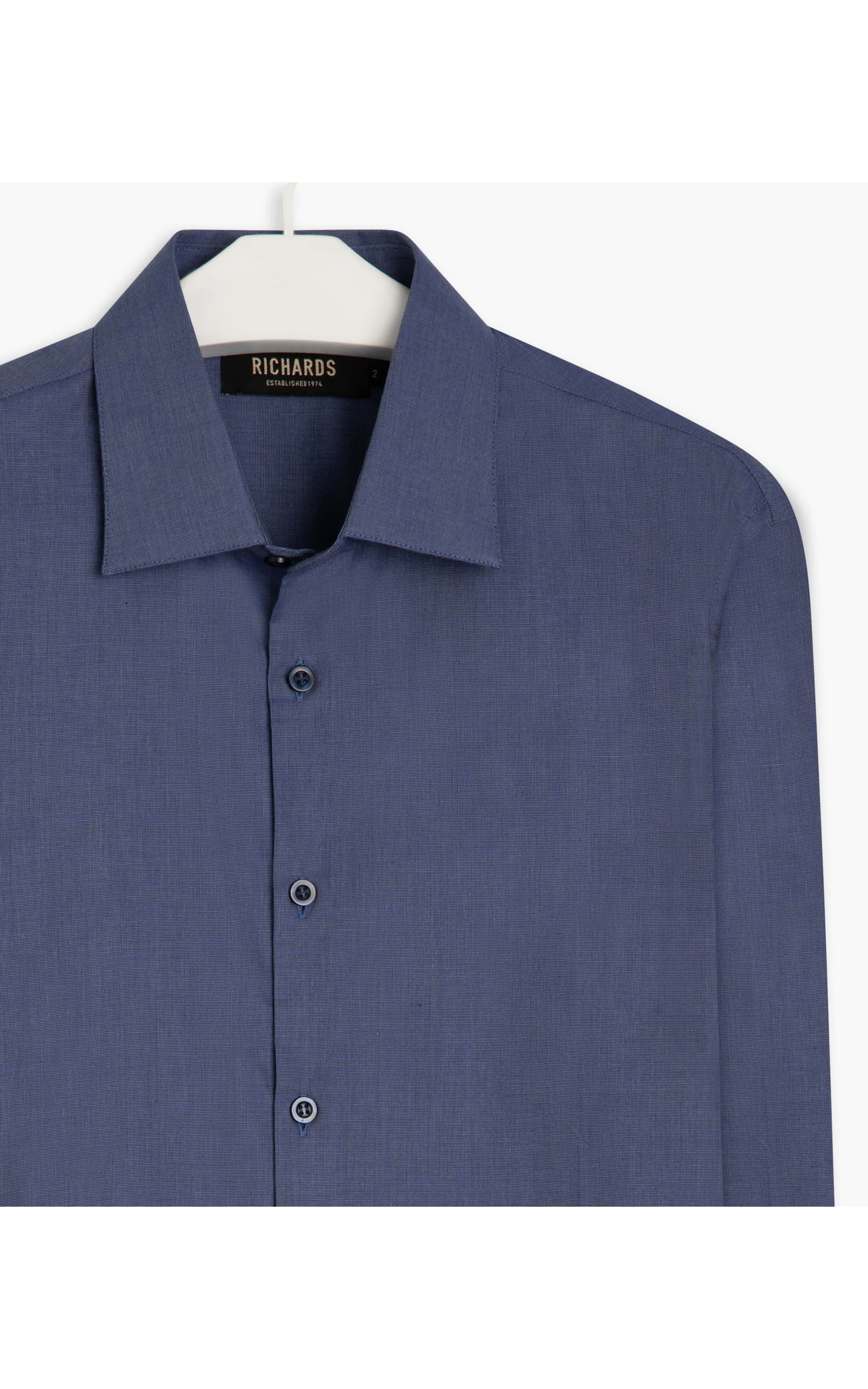 Camisa Fil a Fil Ml Marinho