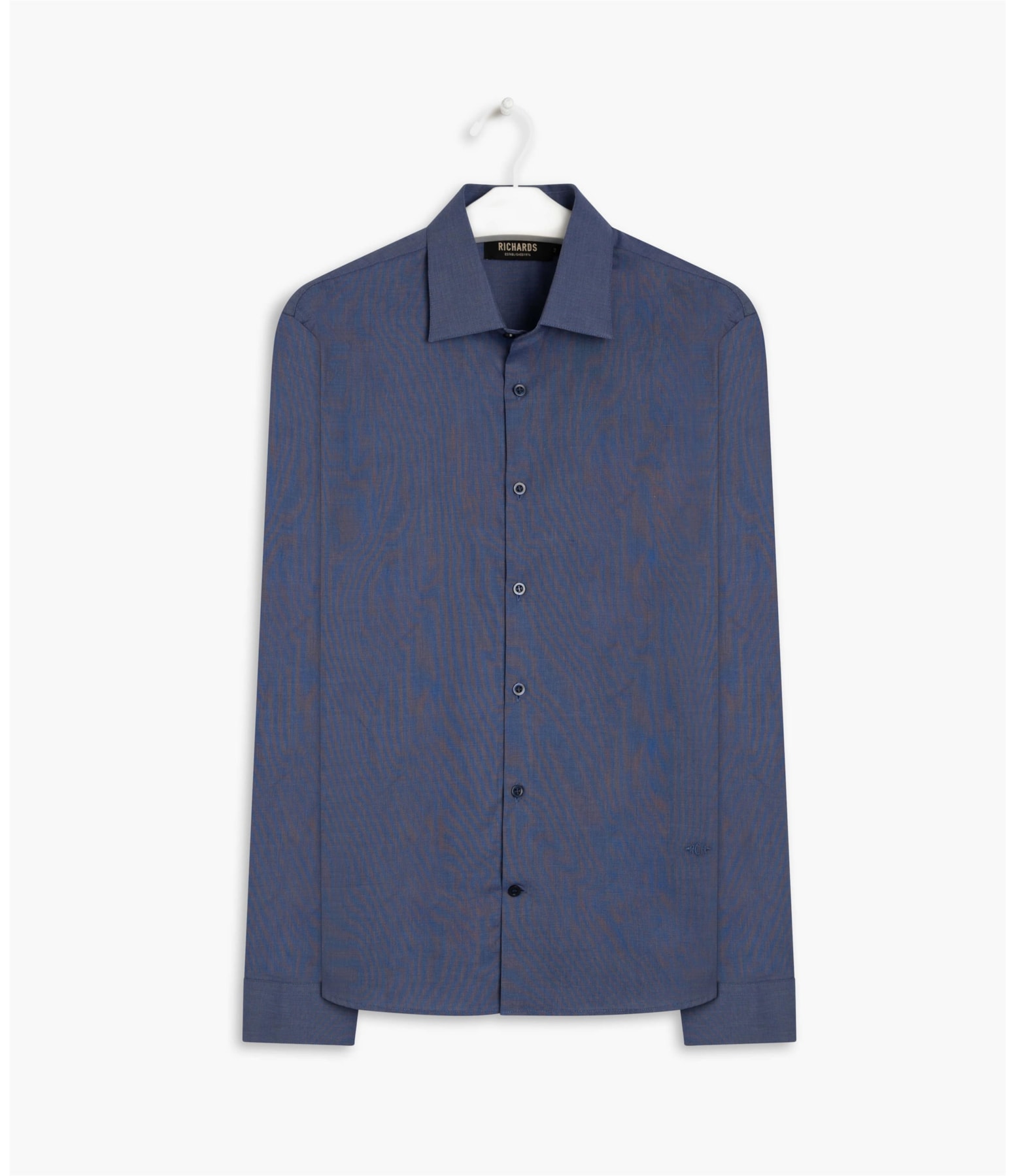 Camisa Fil a Fil Ml Marinho