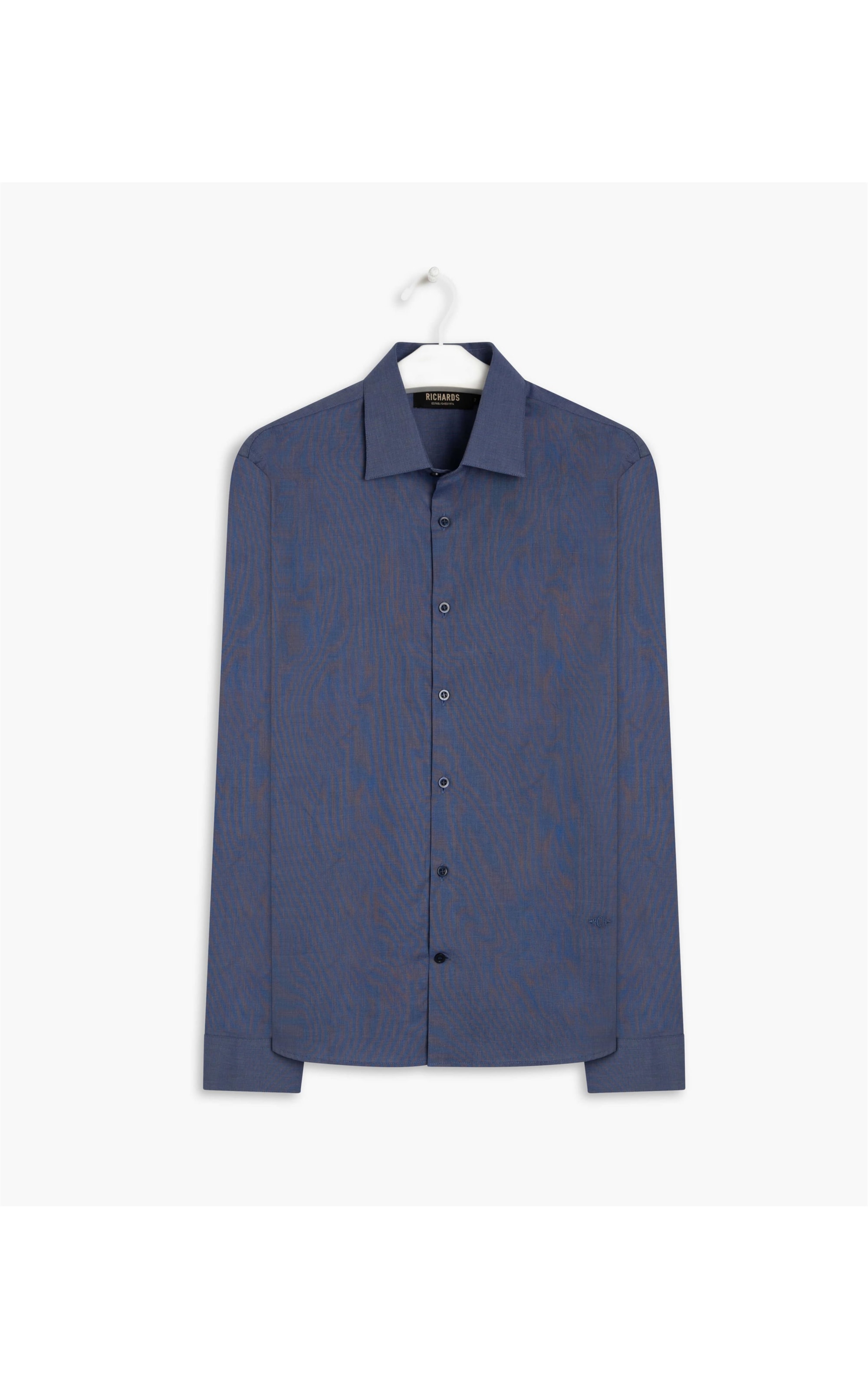Camisa Fil a Fil Ml Marinho