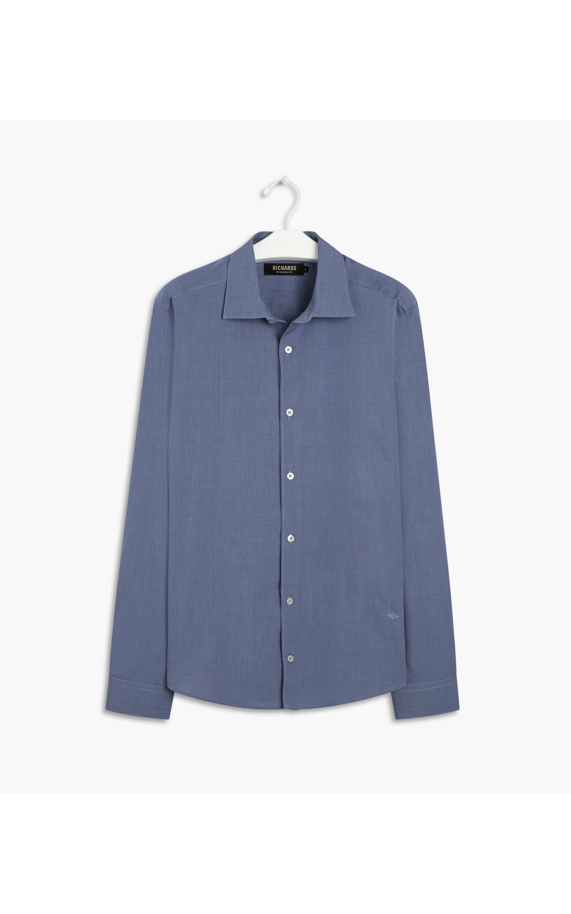 Camisa Fil a Fil Ml Marinho