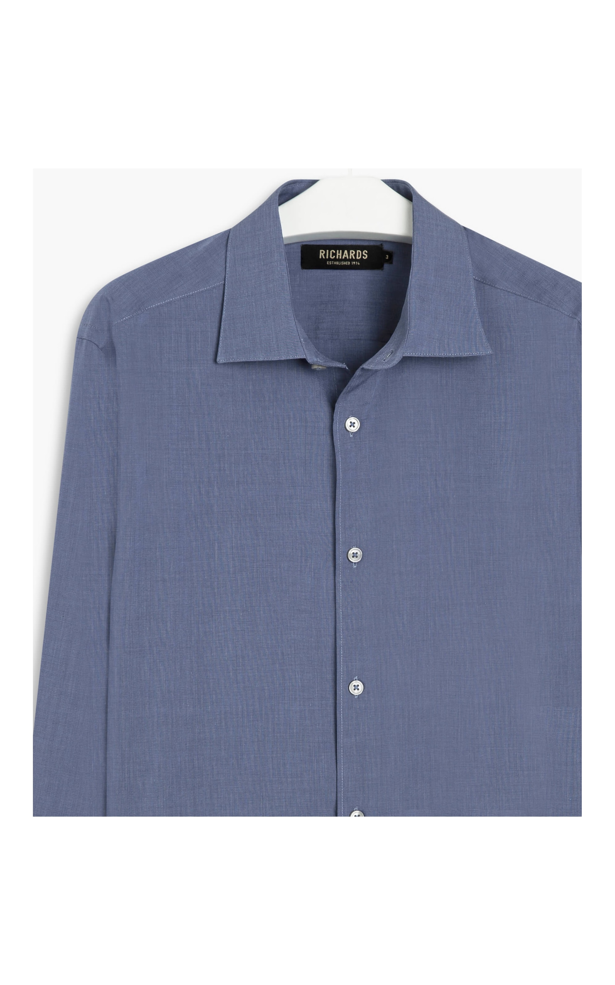 Camisa Fil a Fil Ml Marinho