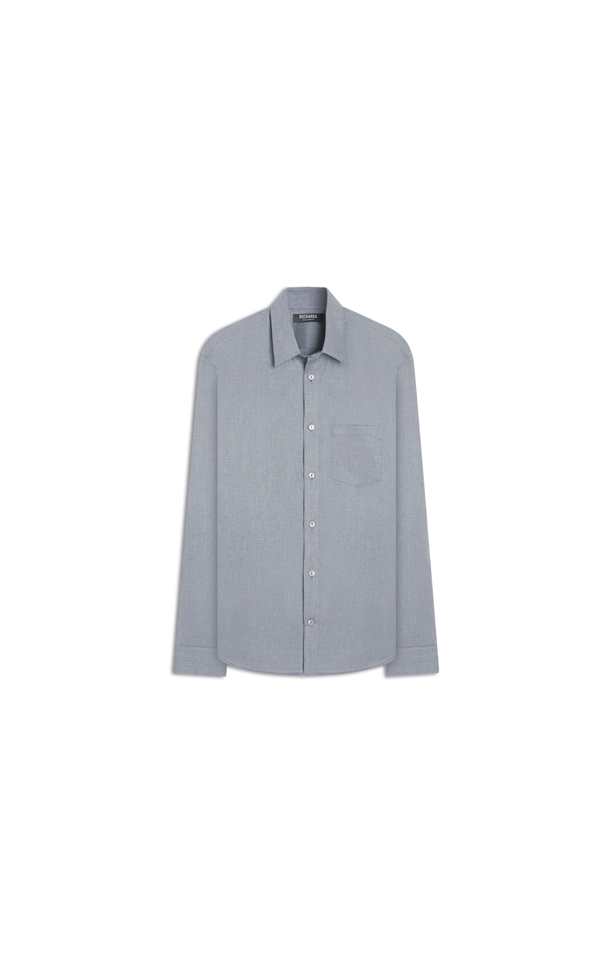 Camisa Fil a Fil Ml Silver Gray
