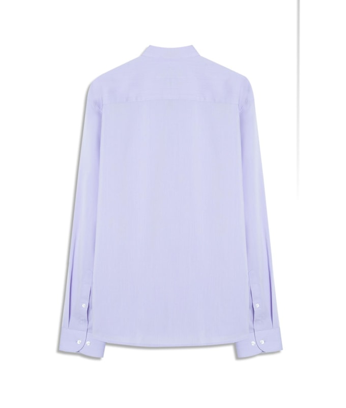 Camisa Fil a Fil Modal Button Down Ml Azul Pervante