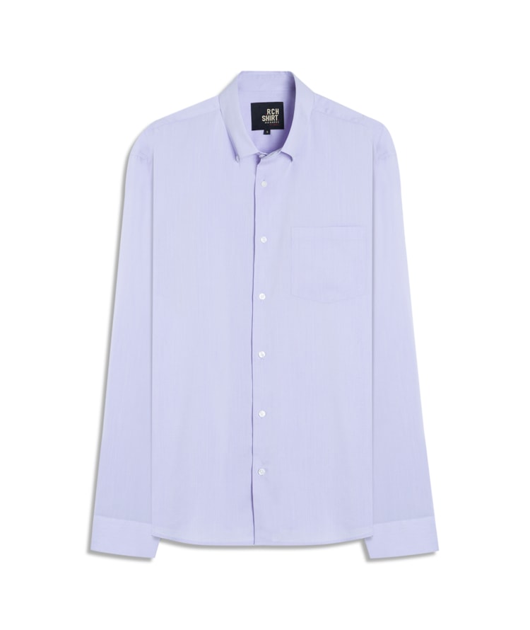 Camisa Fil a Fil Modal Button Down Ml Azul Pervante