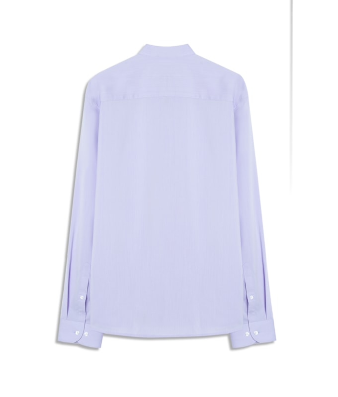 Camisa Fil a Fil Modal Button Down Ml Azul Pervante