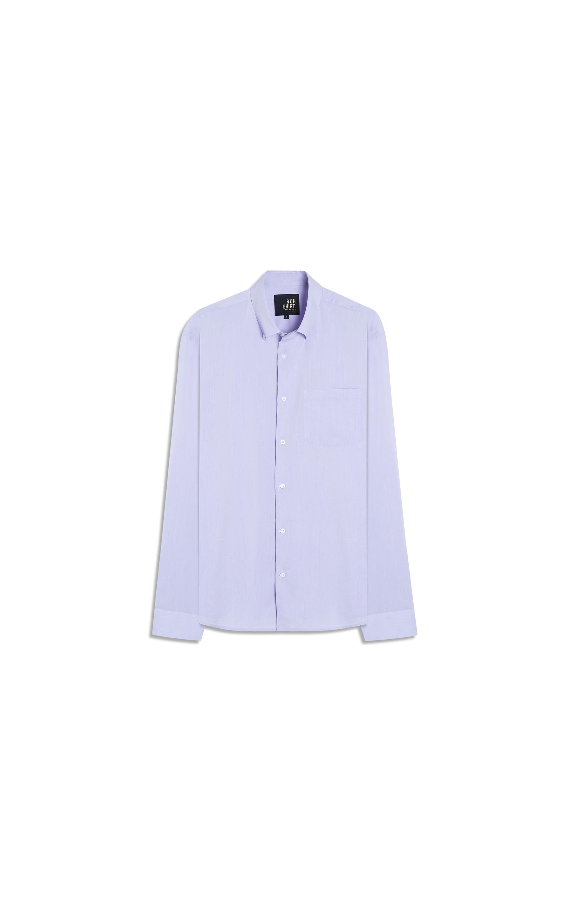 Camisa Fil a Fil Modal Button Down Ml Azul Pervante