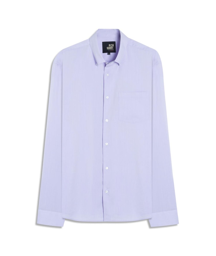 Camisa Fil a Fil Modal Button Down Ml Azul Pervante