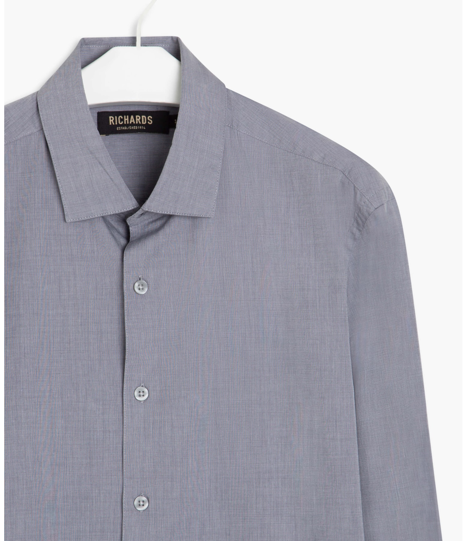 Camisa Fil a Fil Tr Ml Cinza