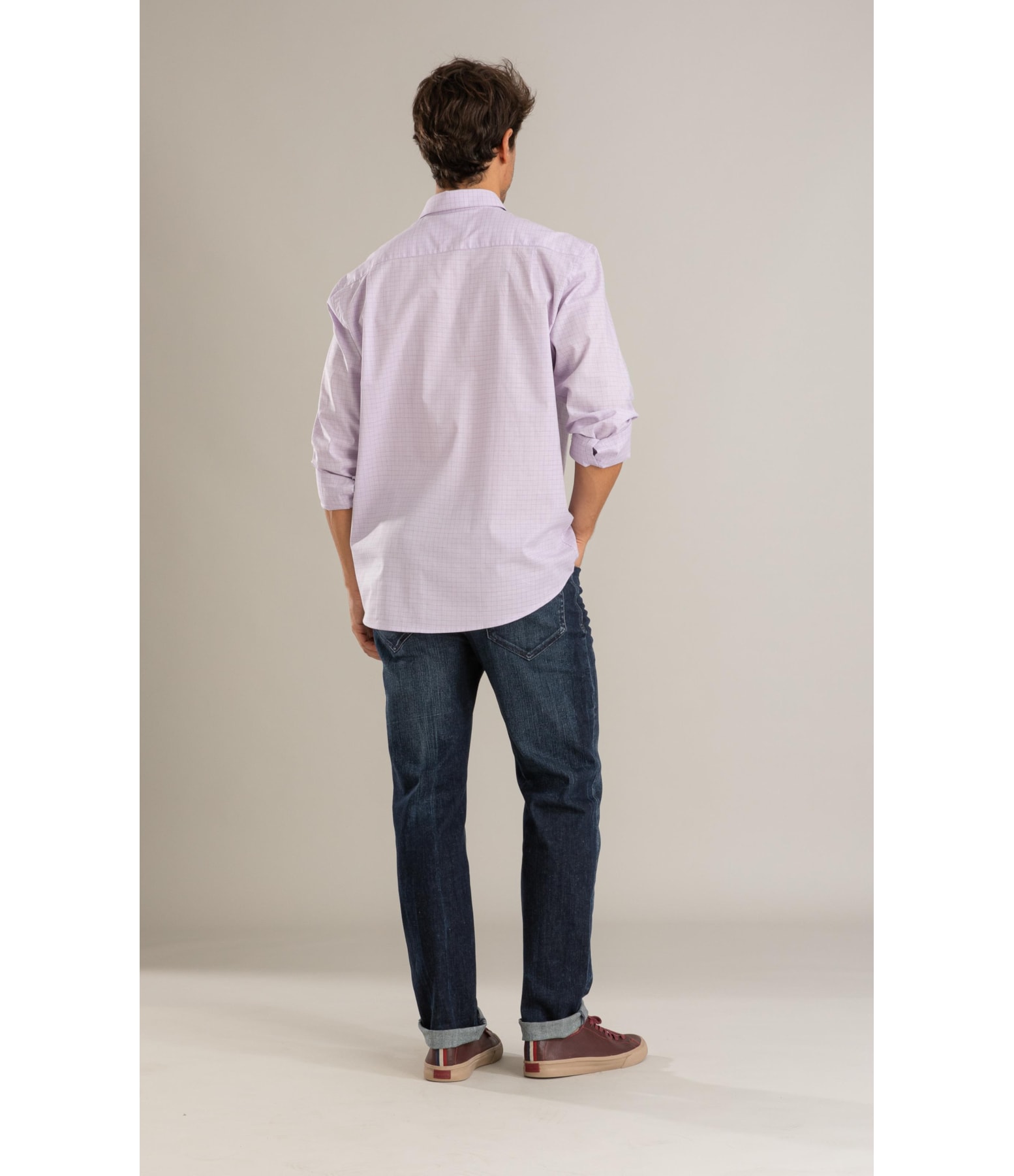 Camisa Fil a Fil Xadrez Pedro Ml Vermelho