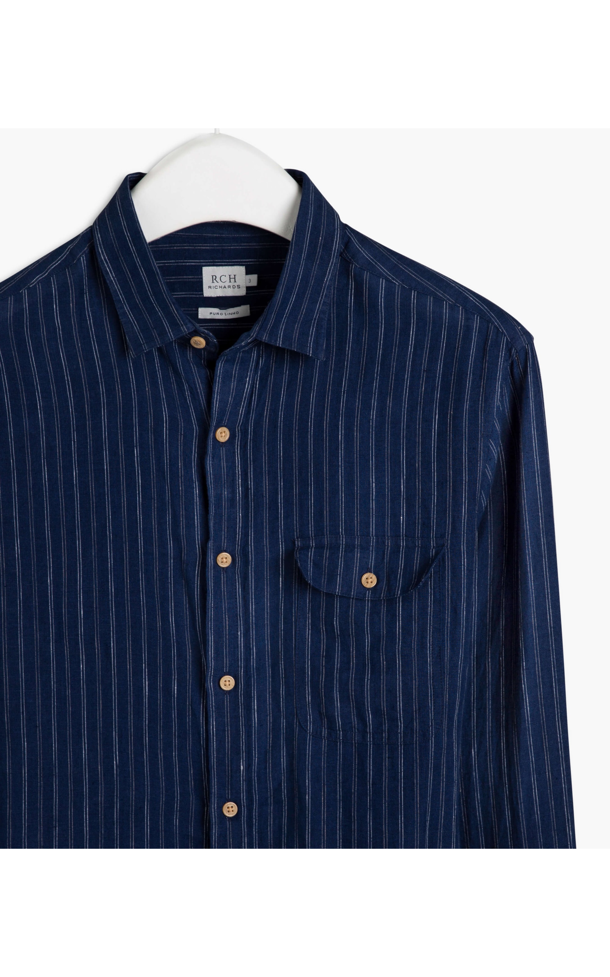Camisa Fio Tinto Ml Azul Marinho