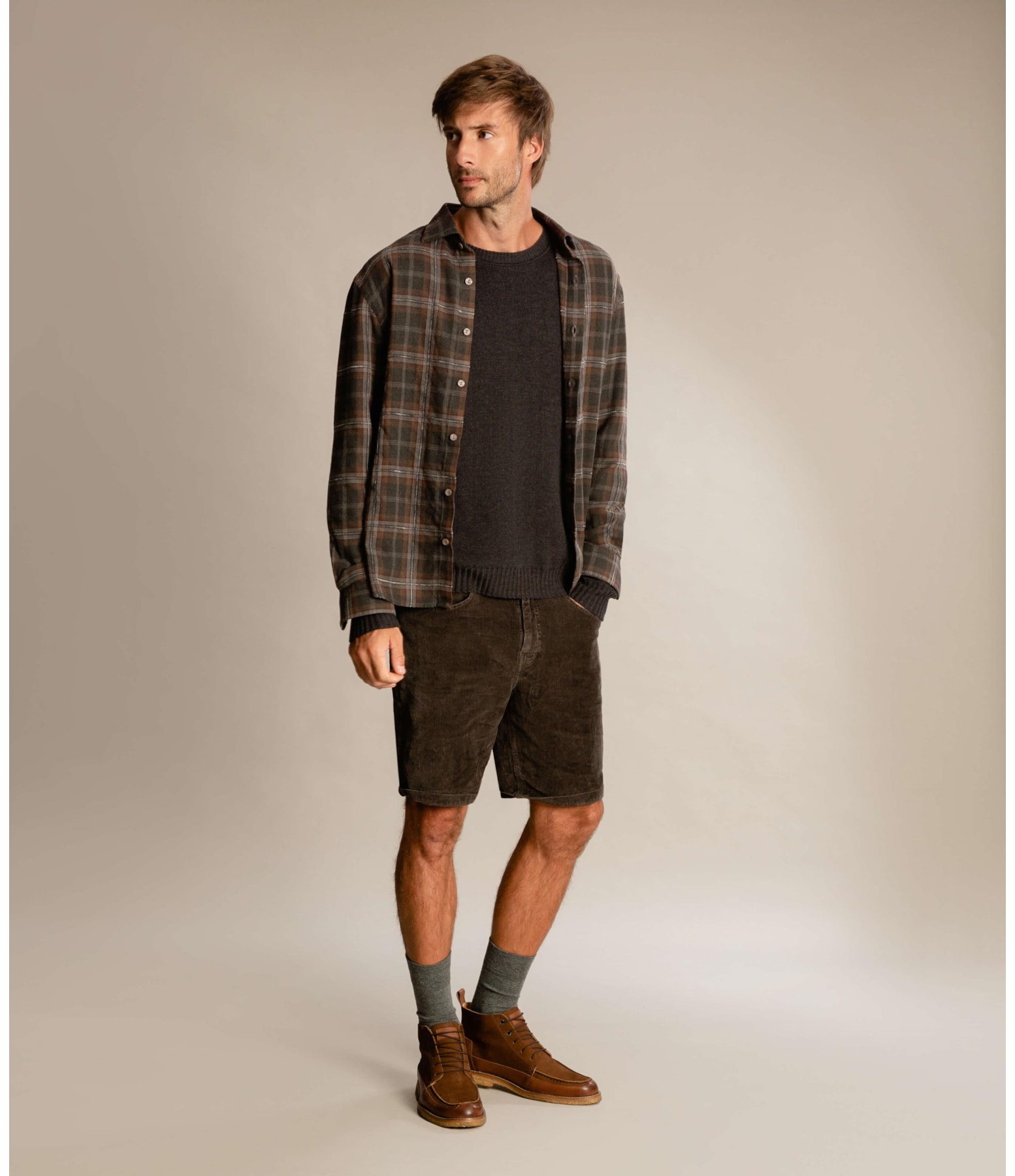 Camisa Flanela Caique Ml Marrom