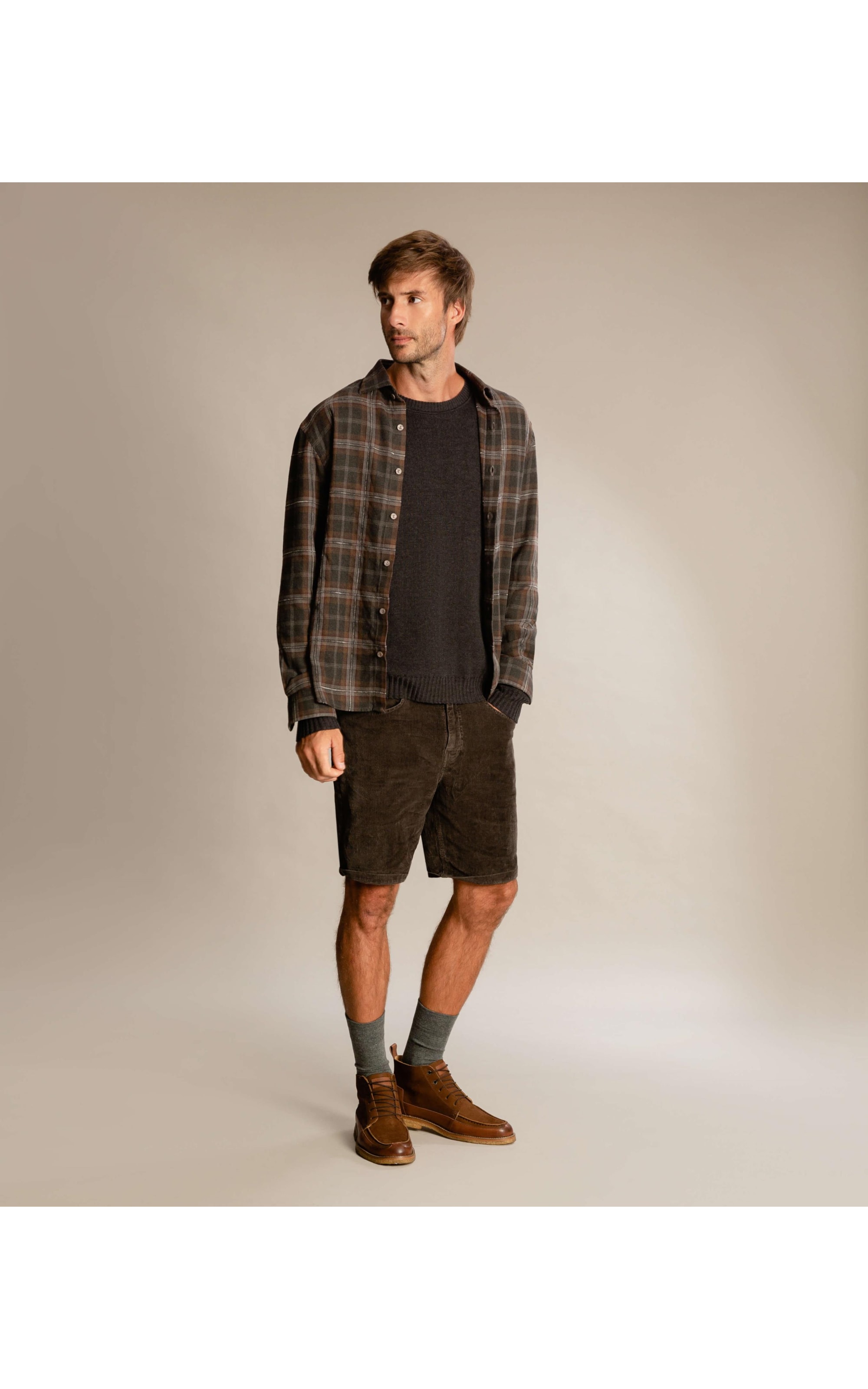 Camisa Flanela Caique Ml Marrom