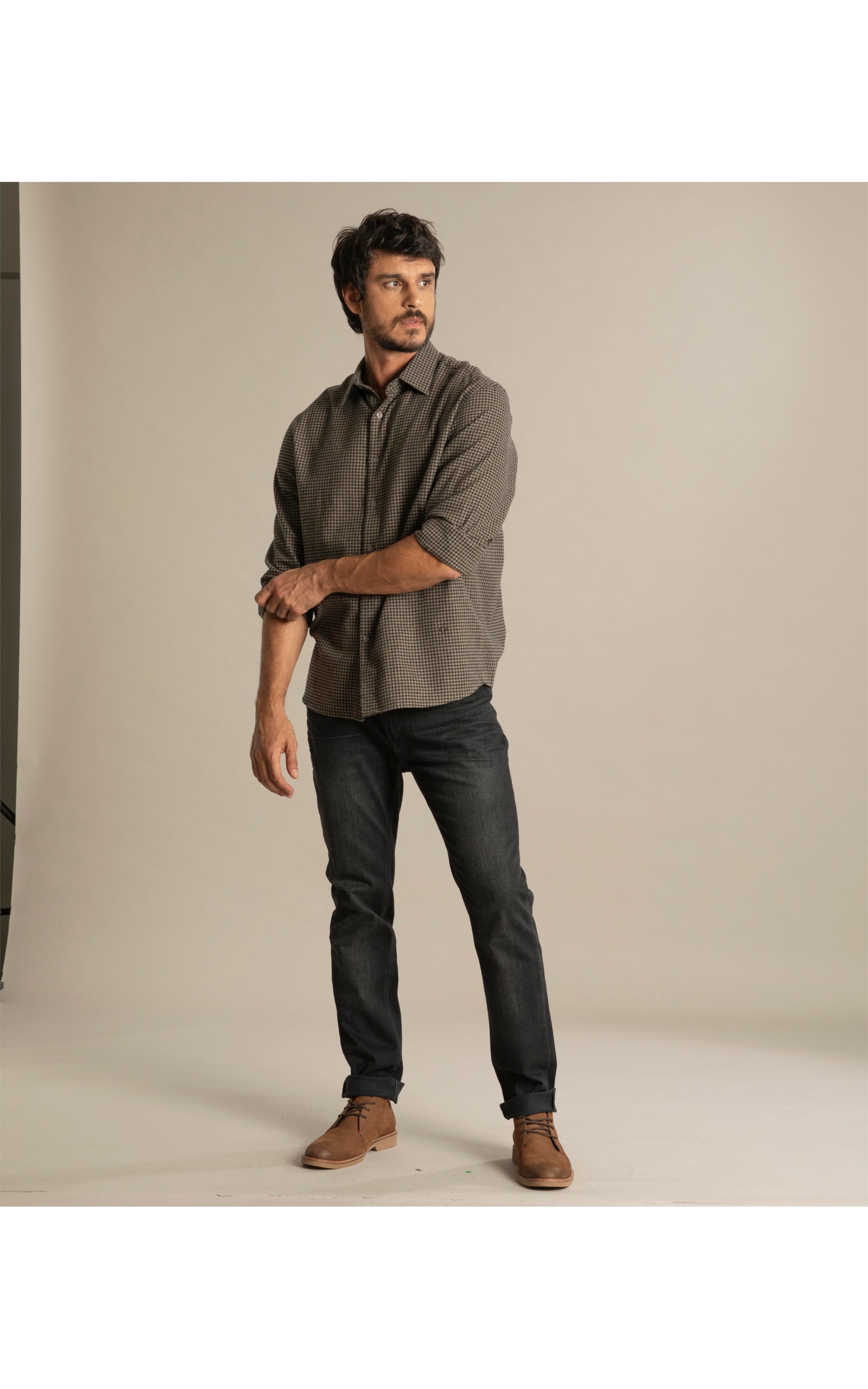 Camisa Flanela Emanuel Ml Verde Militar