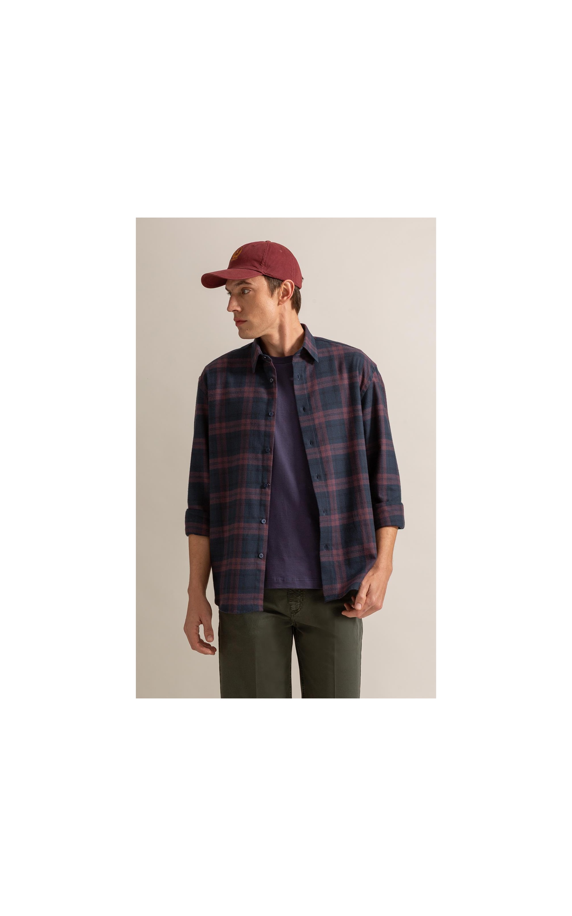 Camisa Flanela Felix Ml Bordeaux
