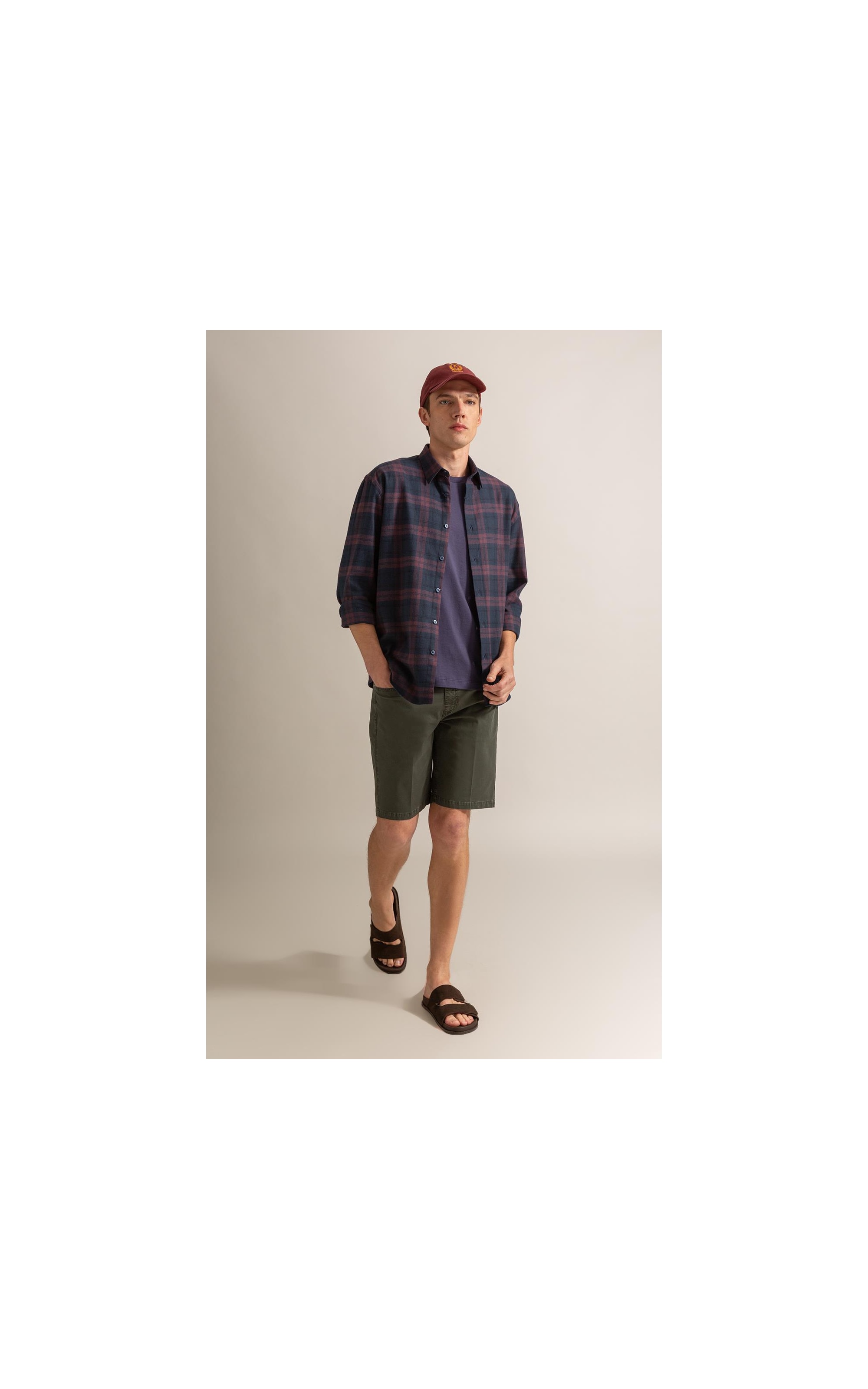 Camisa Flanela Felix Ml Bordeaux