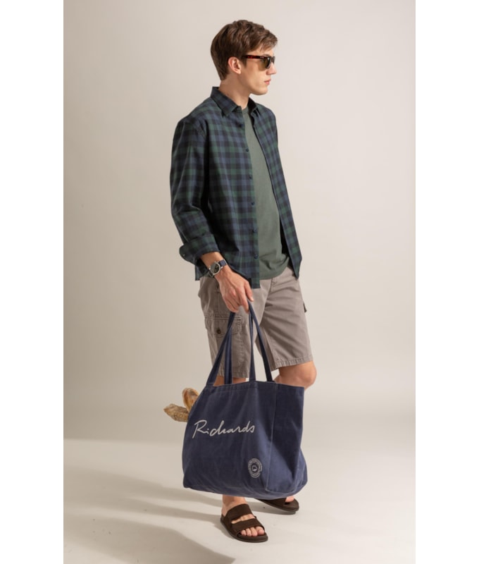 Camisa Flanela  Gérson Ml Verde Escuro