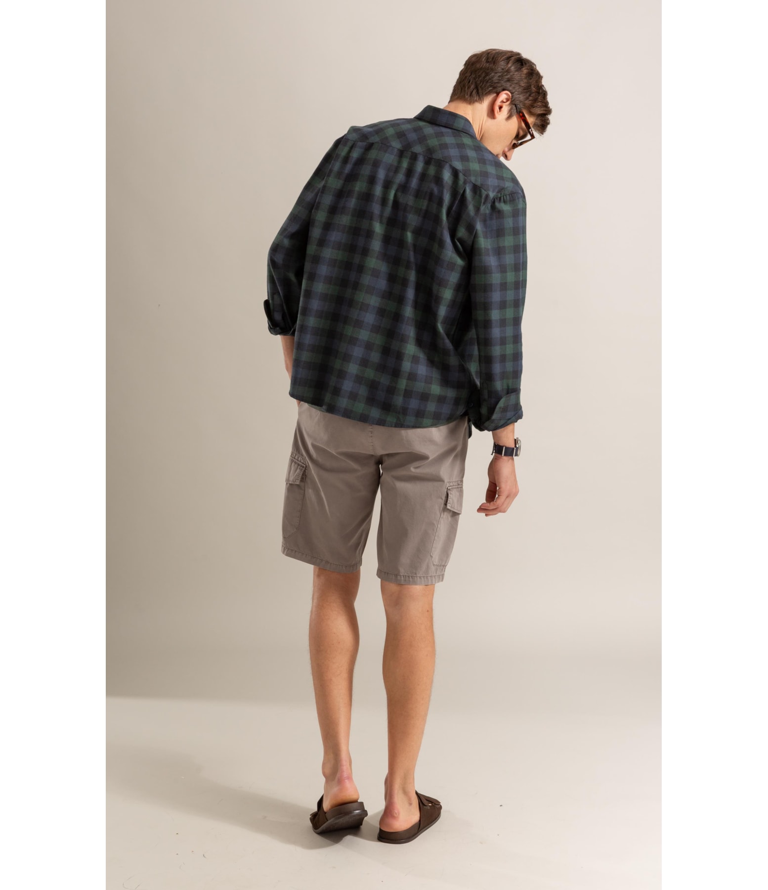 Camisa Flanela  Gérson Ml Verde Escuro
