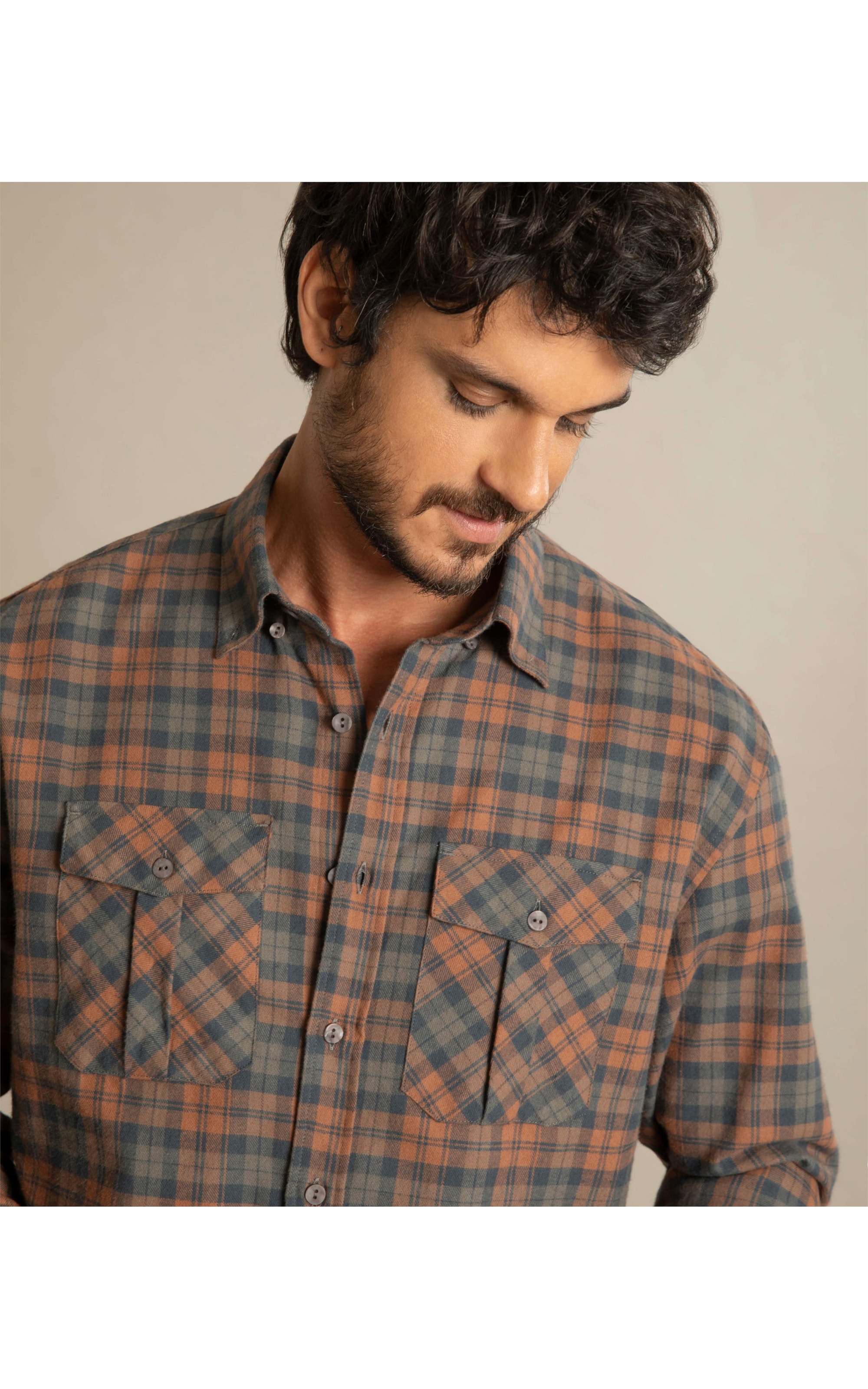 Camisa Flanela Joaquim Ml Marrom Escuro