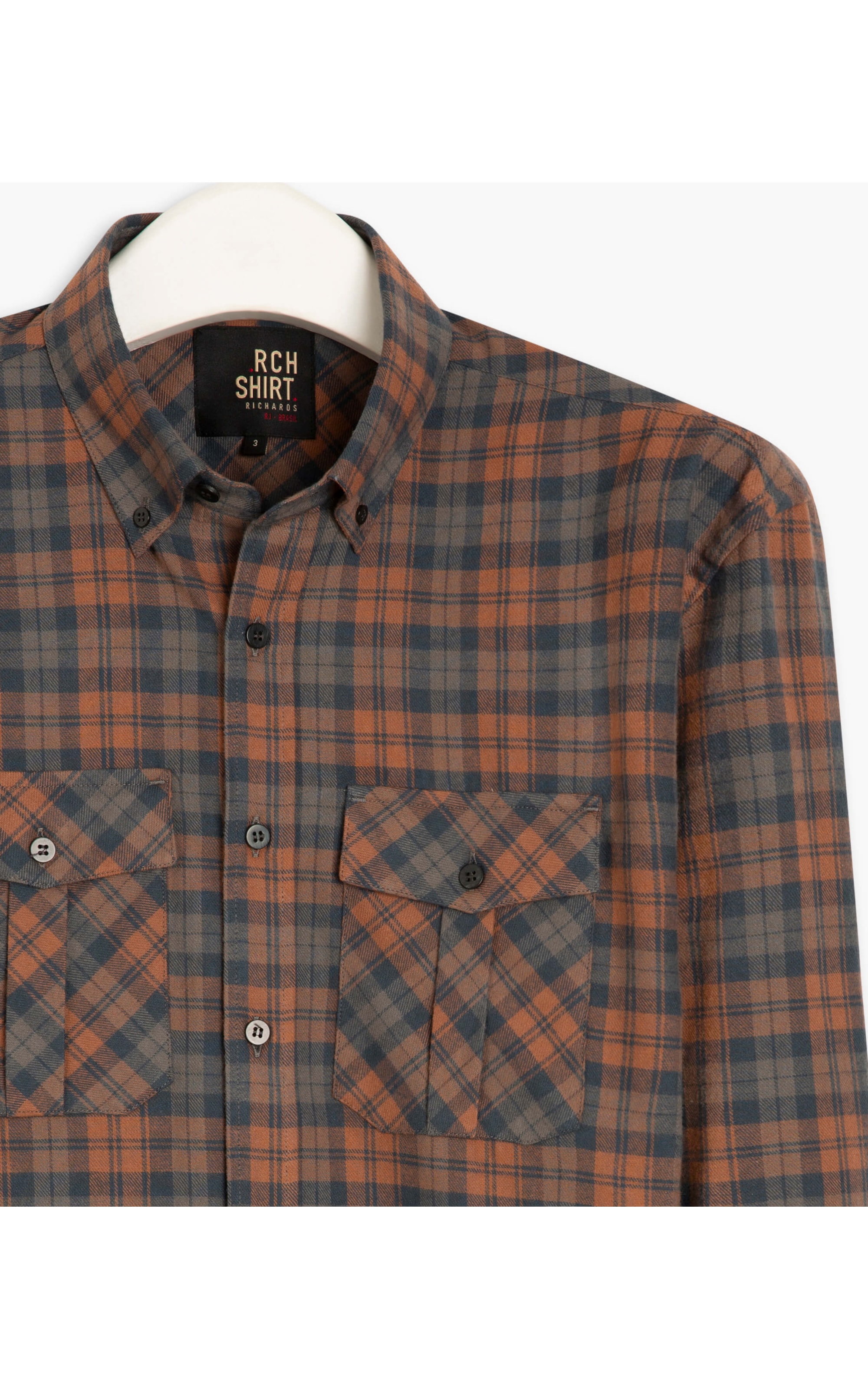 Camisa Flanela Joaquim Ml Marrom Escuro