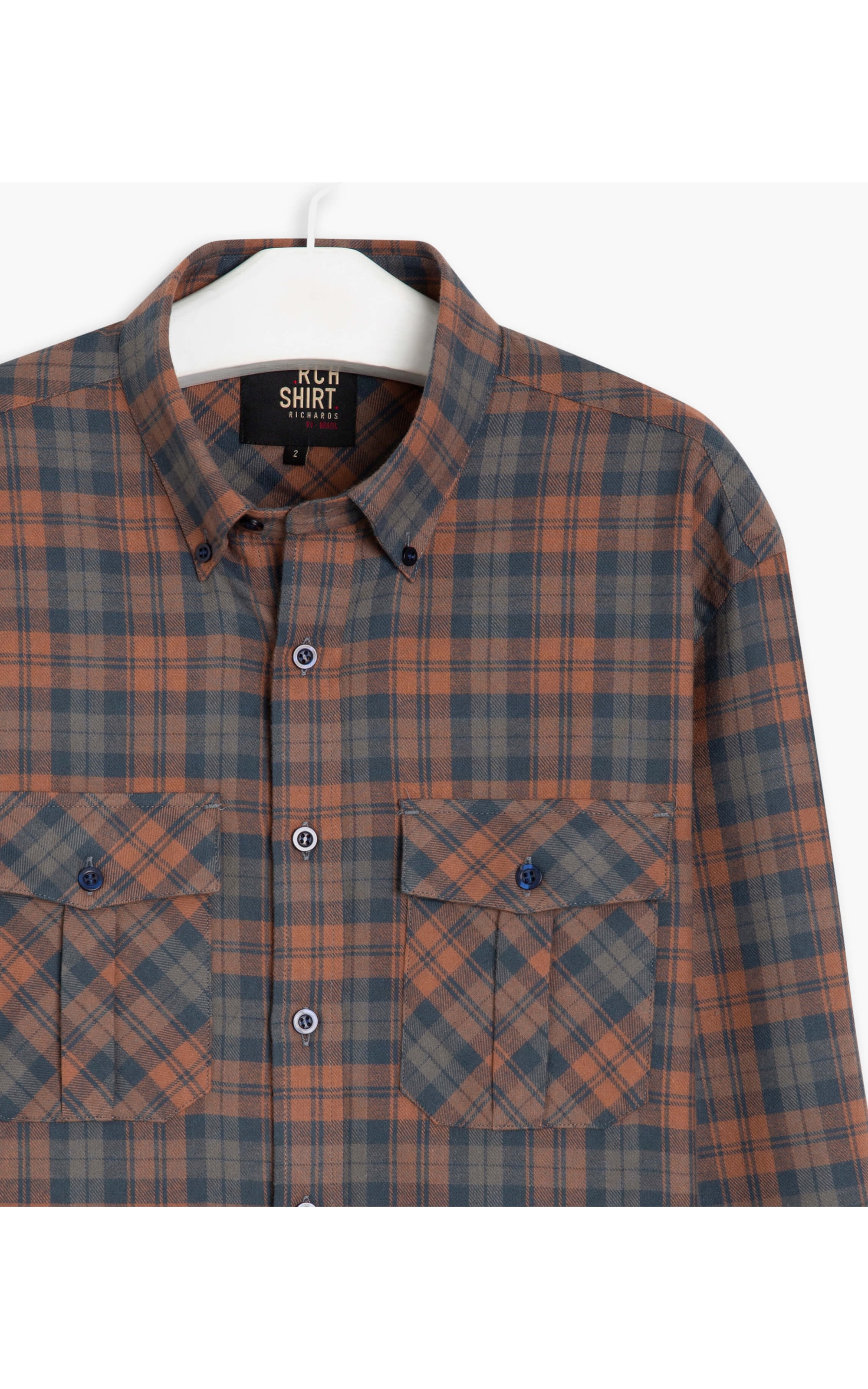 Camisa Flanela Joaquim Ml Marrom Escuro