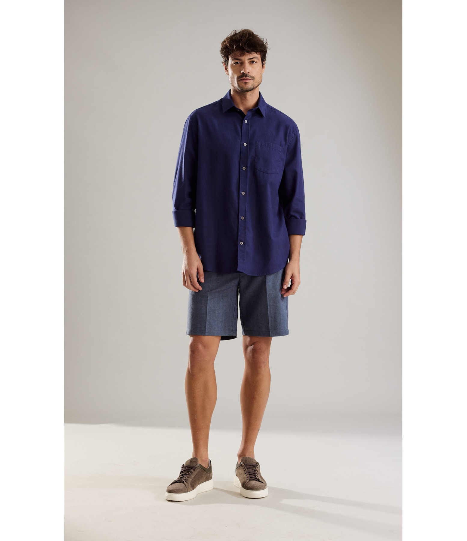 Camisa Flanela Jonas Ml Dark Navy