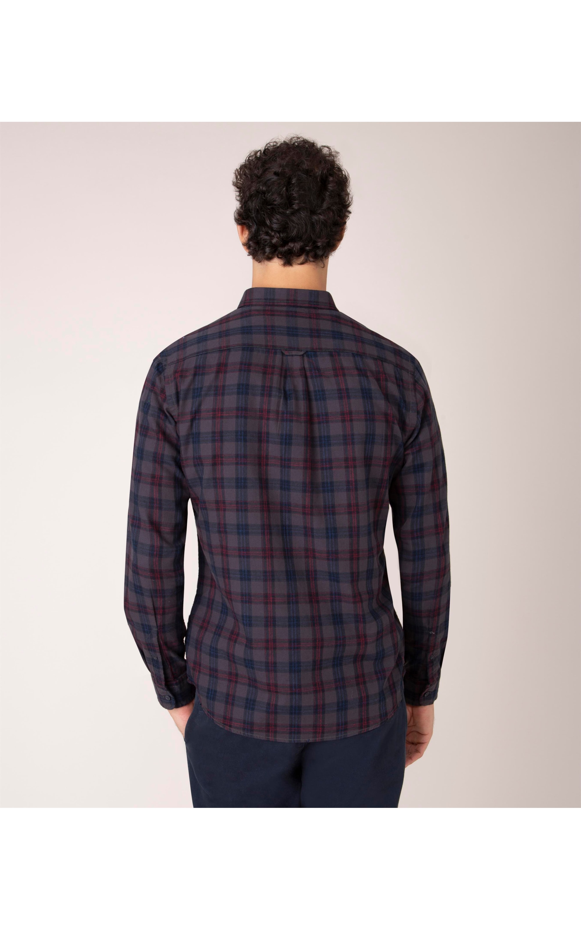 Camisa Flanela Leve Xadrez Ml Cinza Escuro
