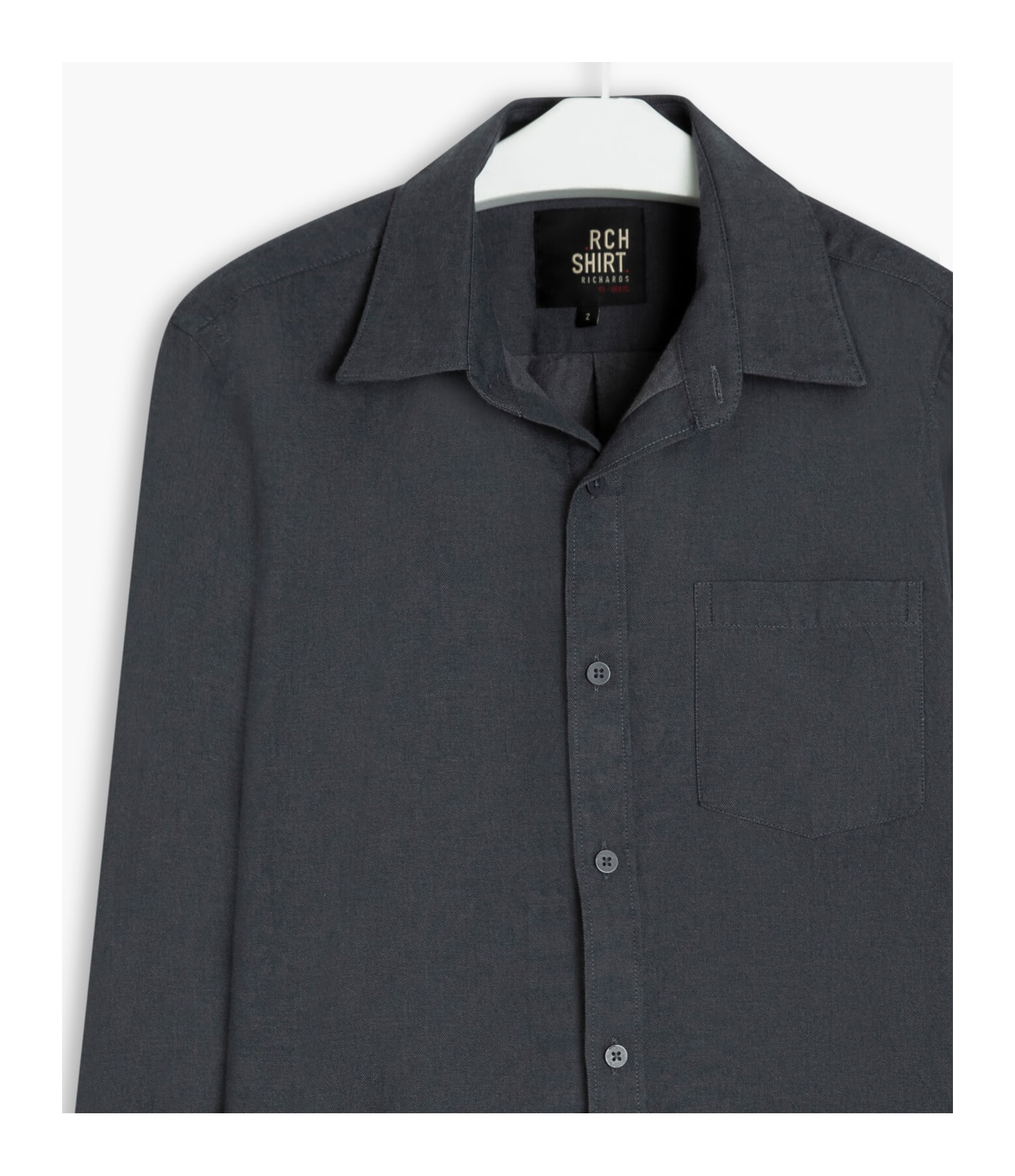 Camisa Flanela Lisa Ml Chumbo Mescla