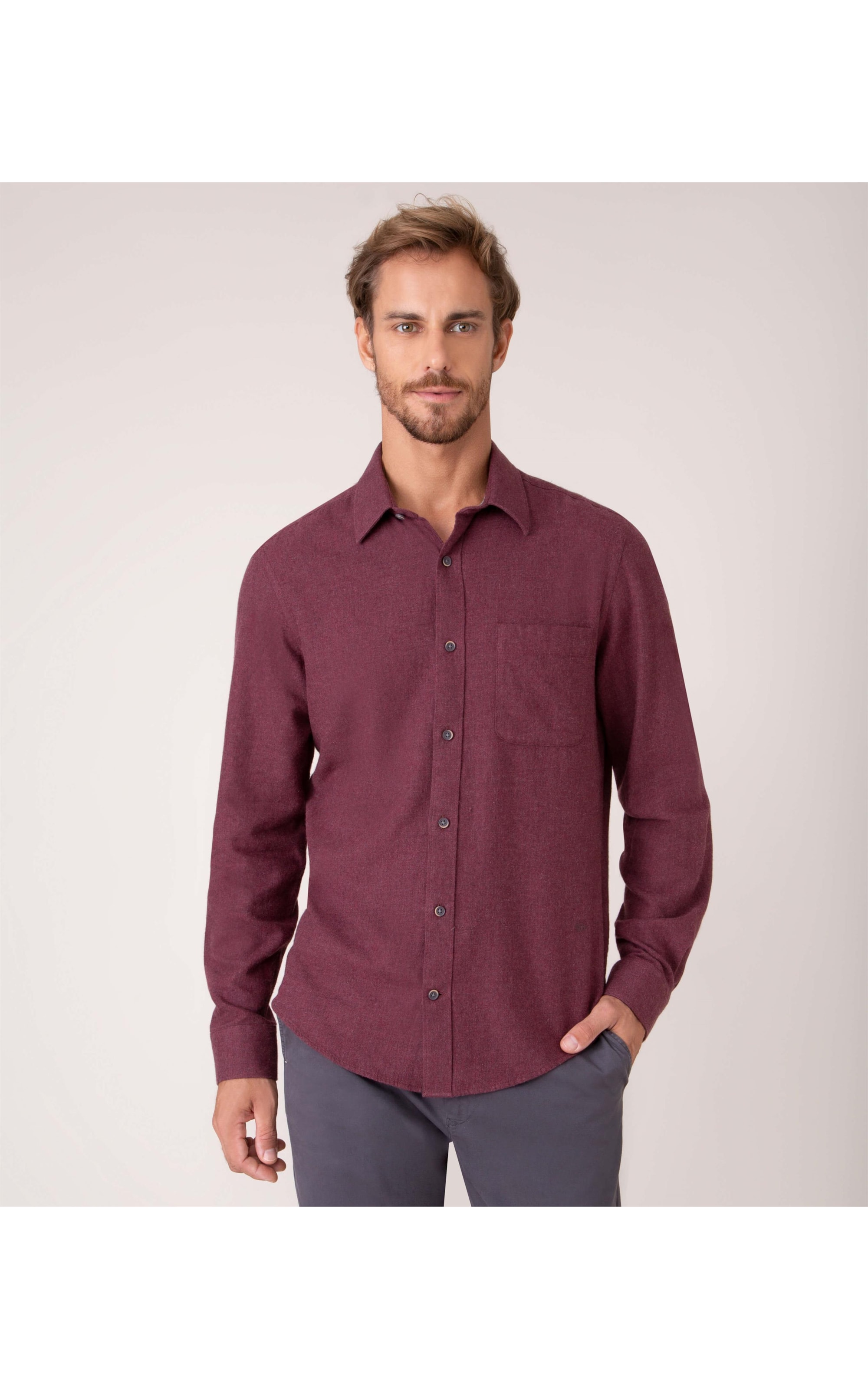 Camisa Flanela Lisa Ml Vinho