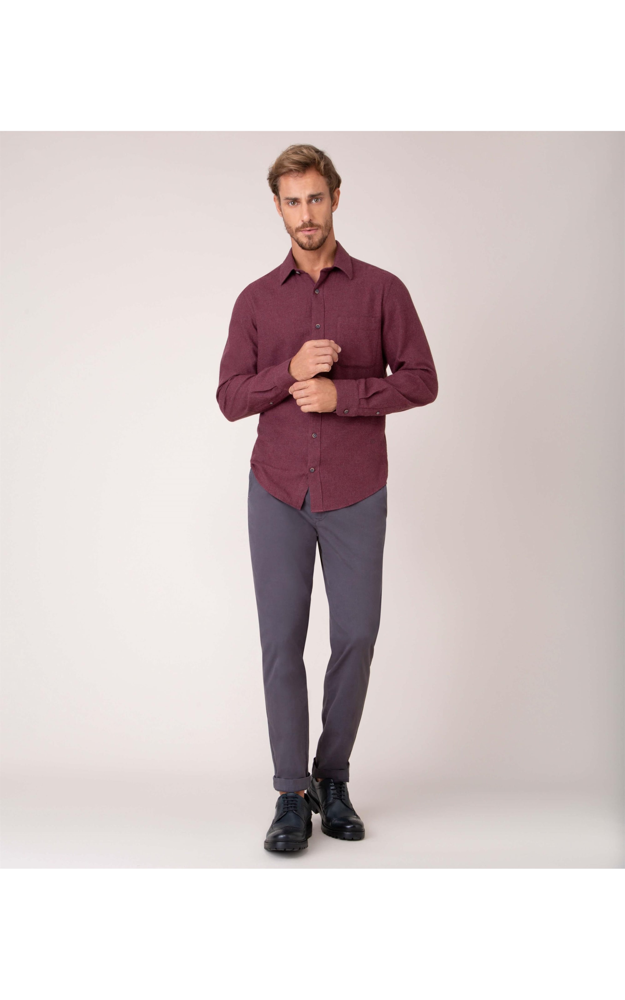 Camisa Flanela Lisa Ml Vinho