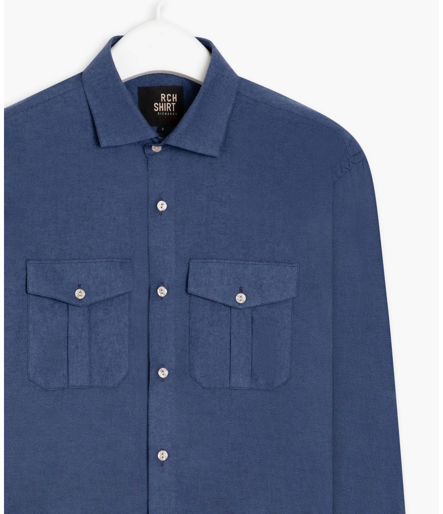 Camisa Flanela Lisa Pockets Ml  Marinho