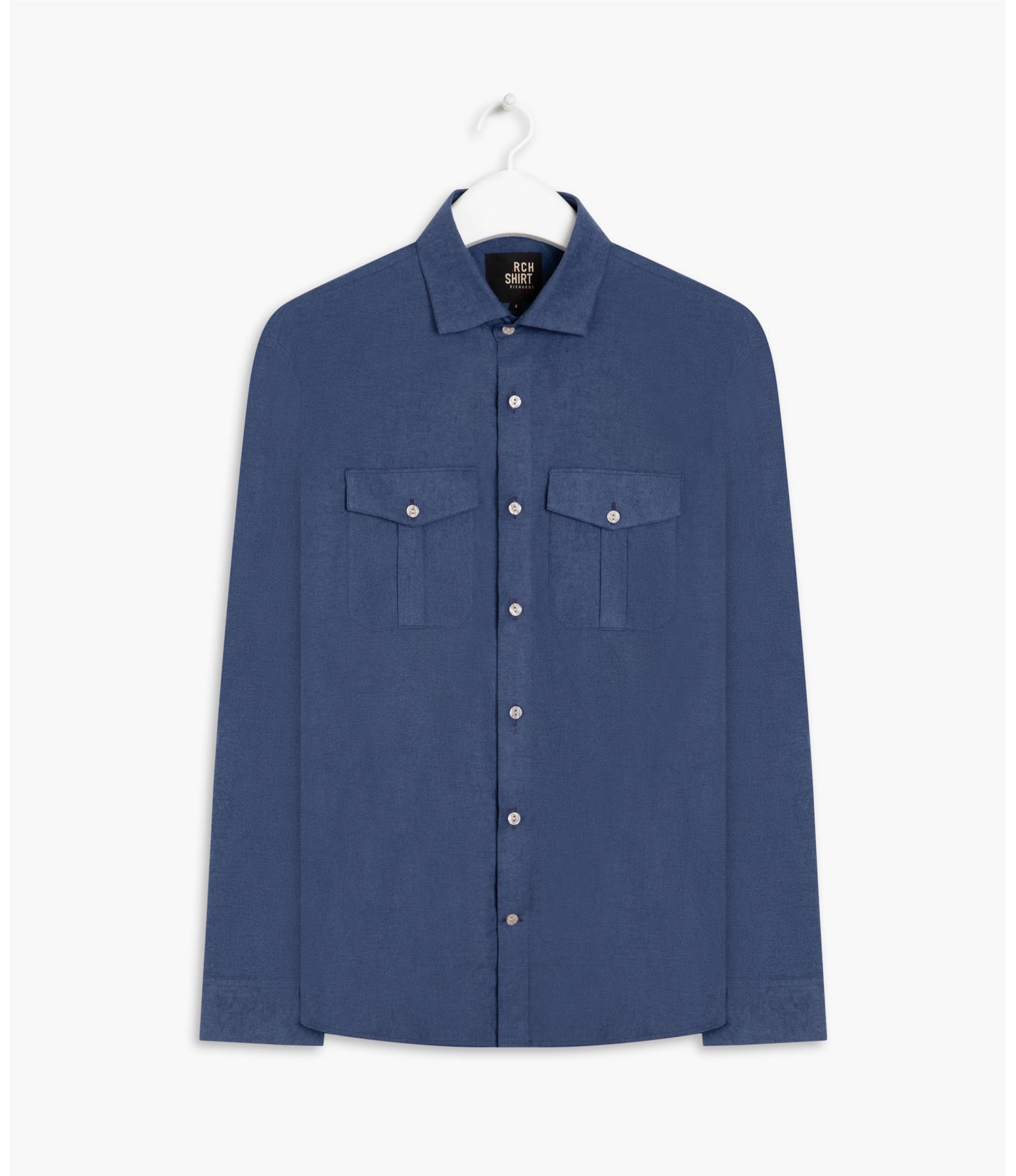Camisa Flanela Lisa Pockets Ml  Marinho