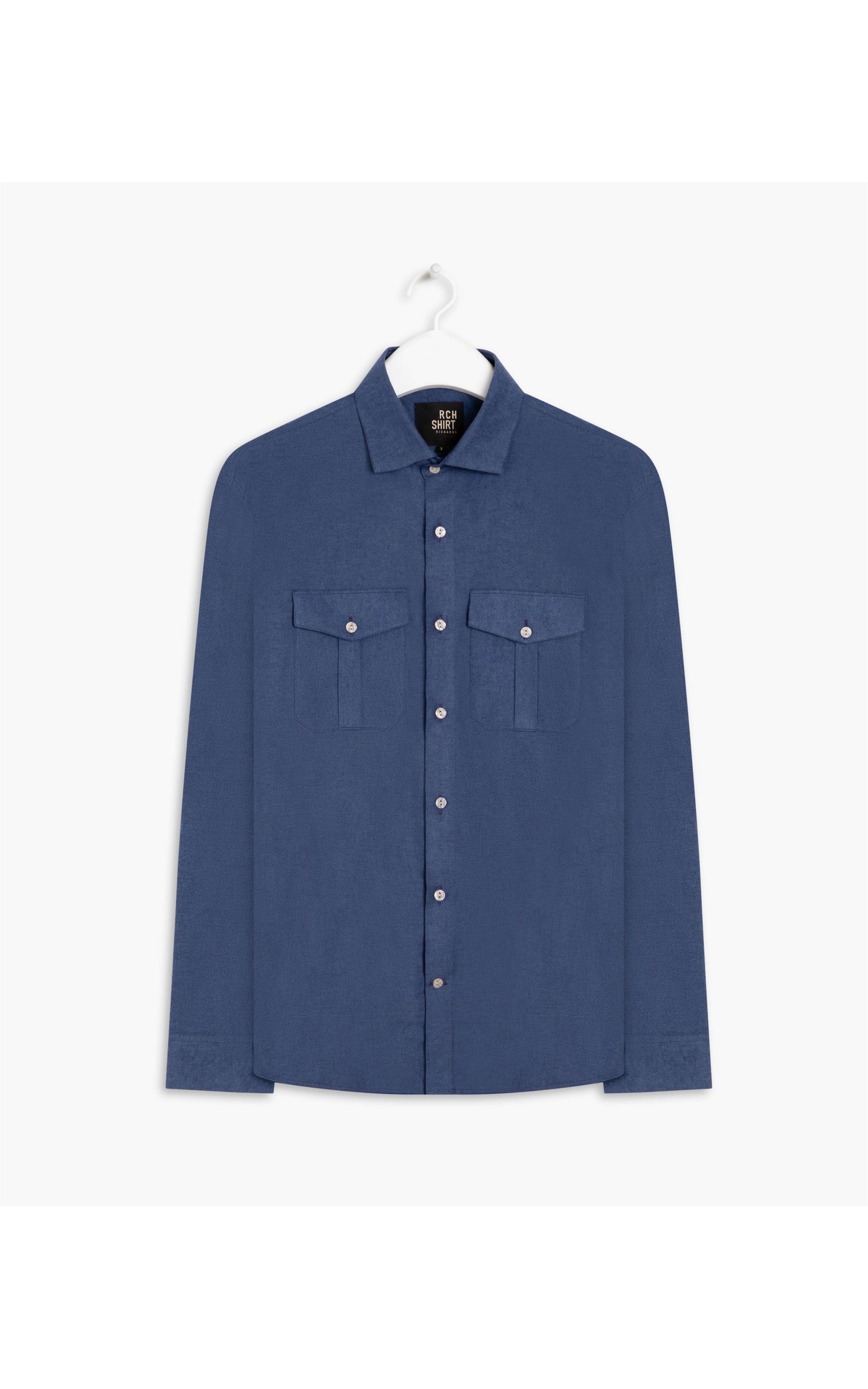 Camisa Flanela Lisa Pockets Ml  Marinho