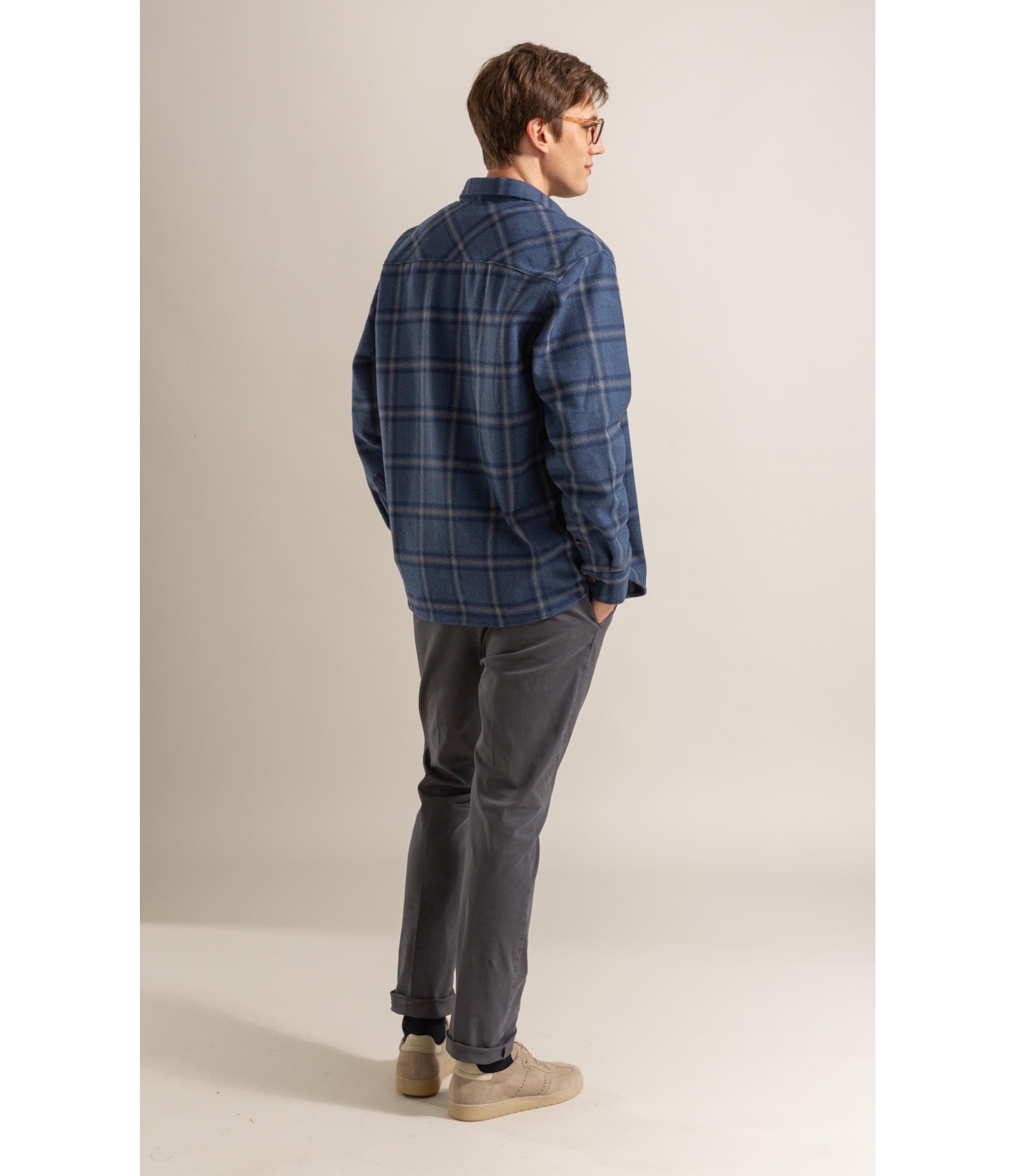 Camisa Flanela Overshirt Ml Marinho
