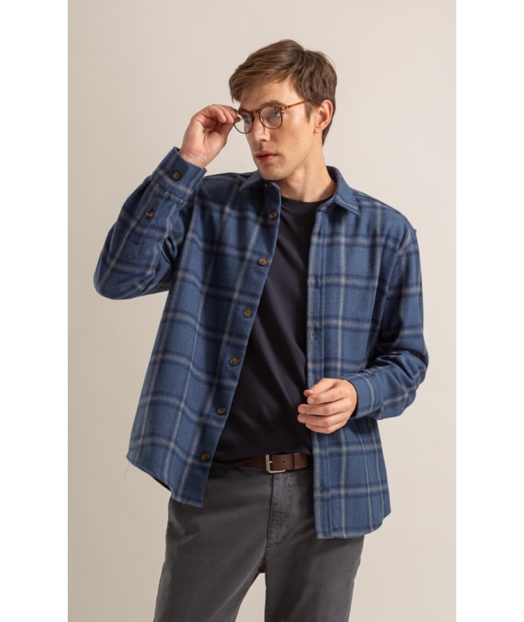 Camisa Flanela Overshirt Ml Marinho