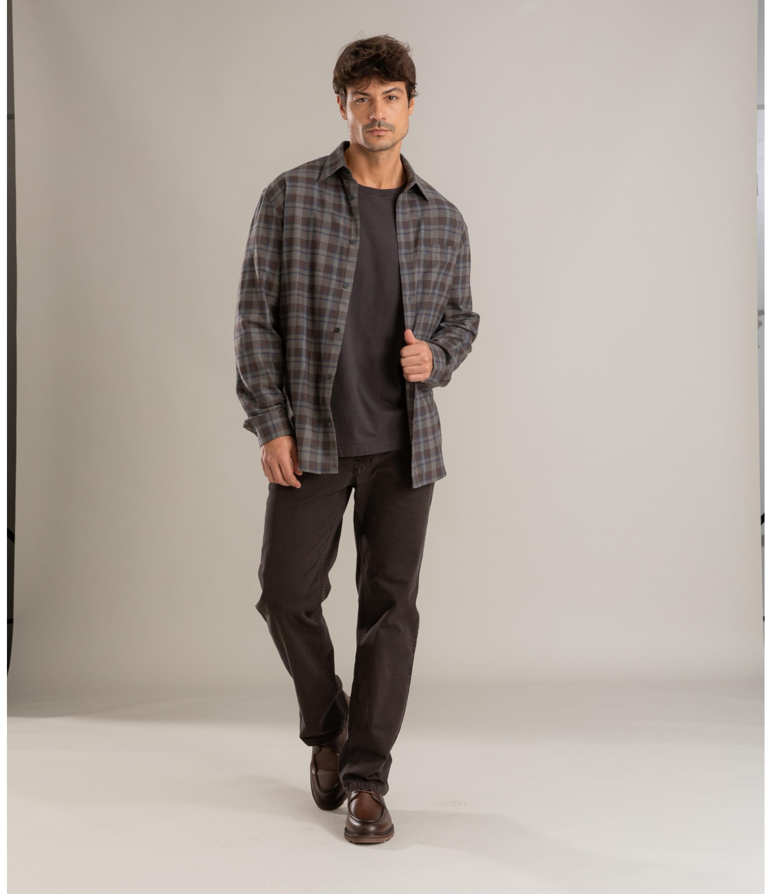 Camisa Flanela Xadrez Bernardo Ml Tabaco