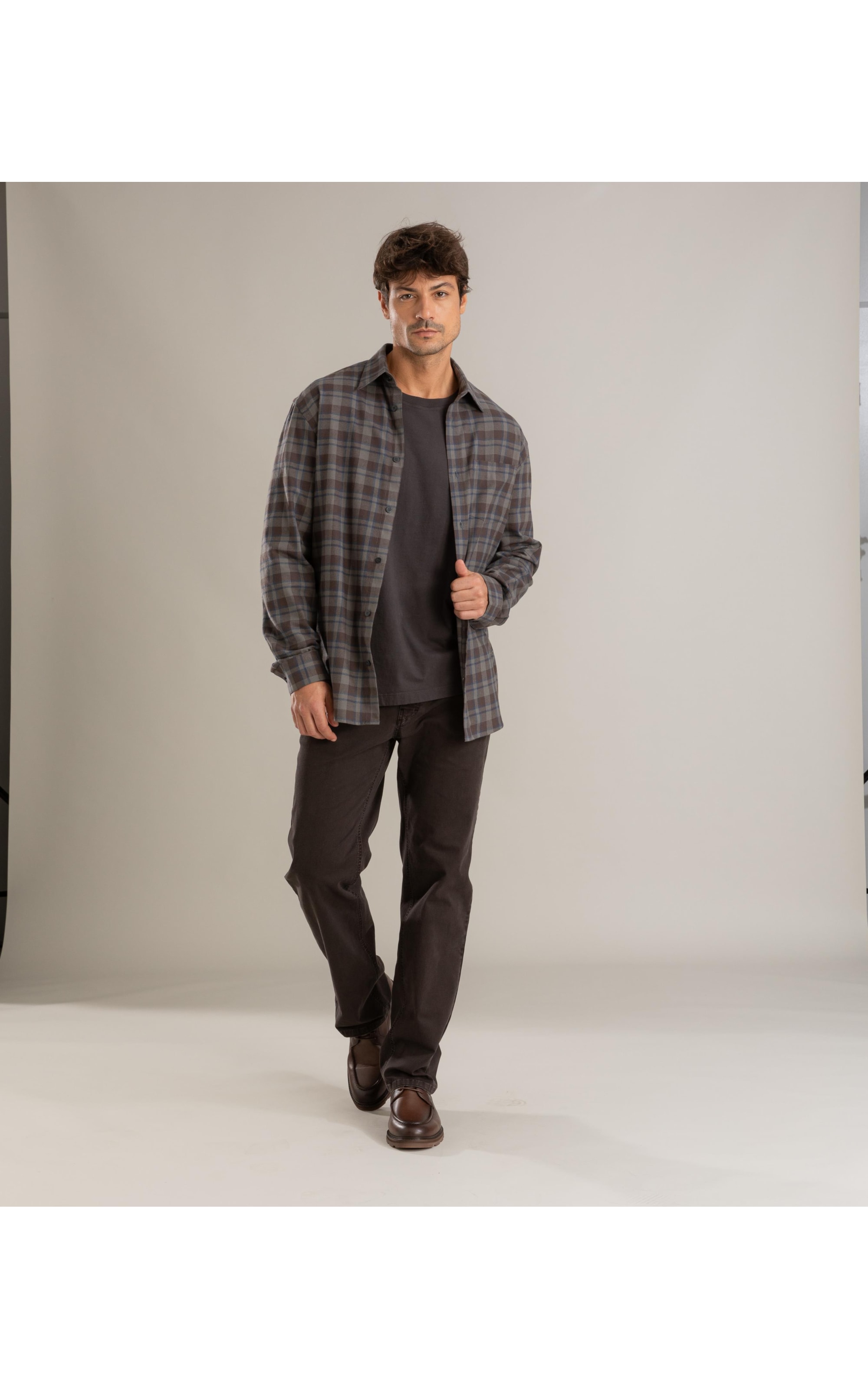 Camisa Flanela Xadrez Bernardo Ml Tabaco