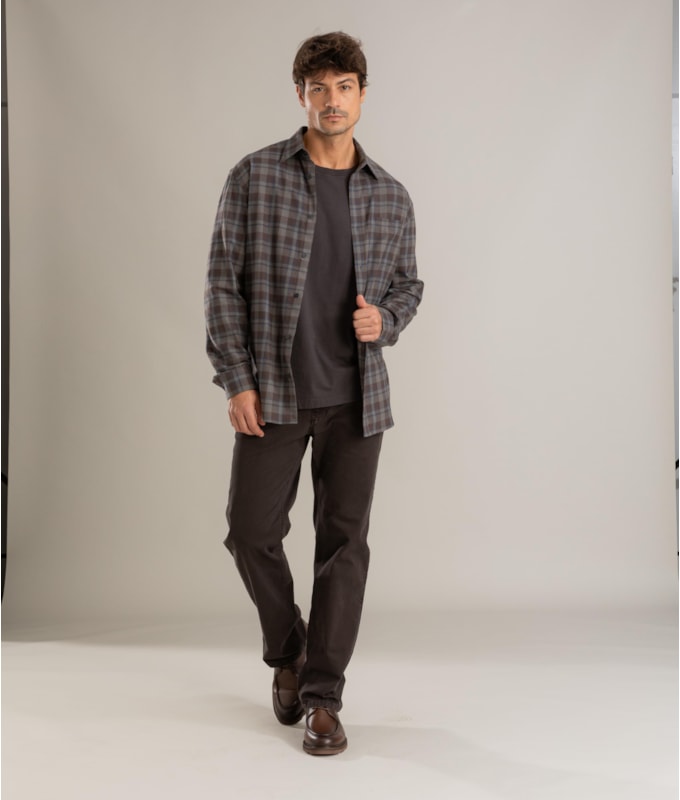 Camisa Flanela Xadrez Bernardo Ml Tabaco