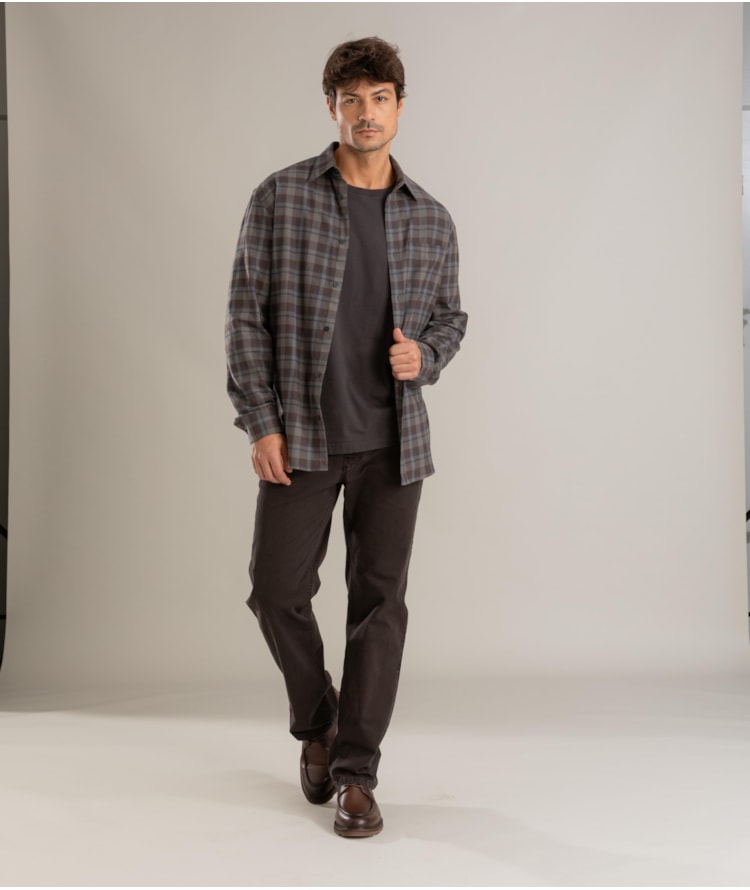 Camisa Flanela Xadrez Bernardo Ml Tabaco