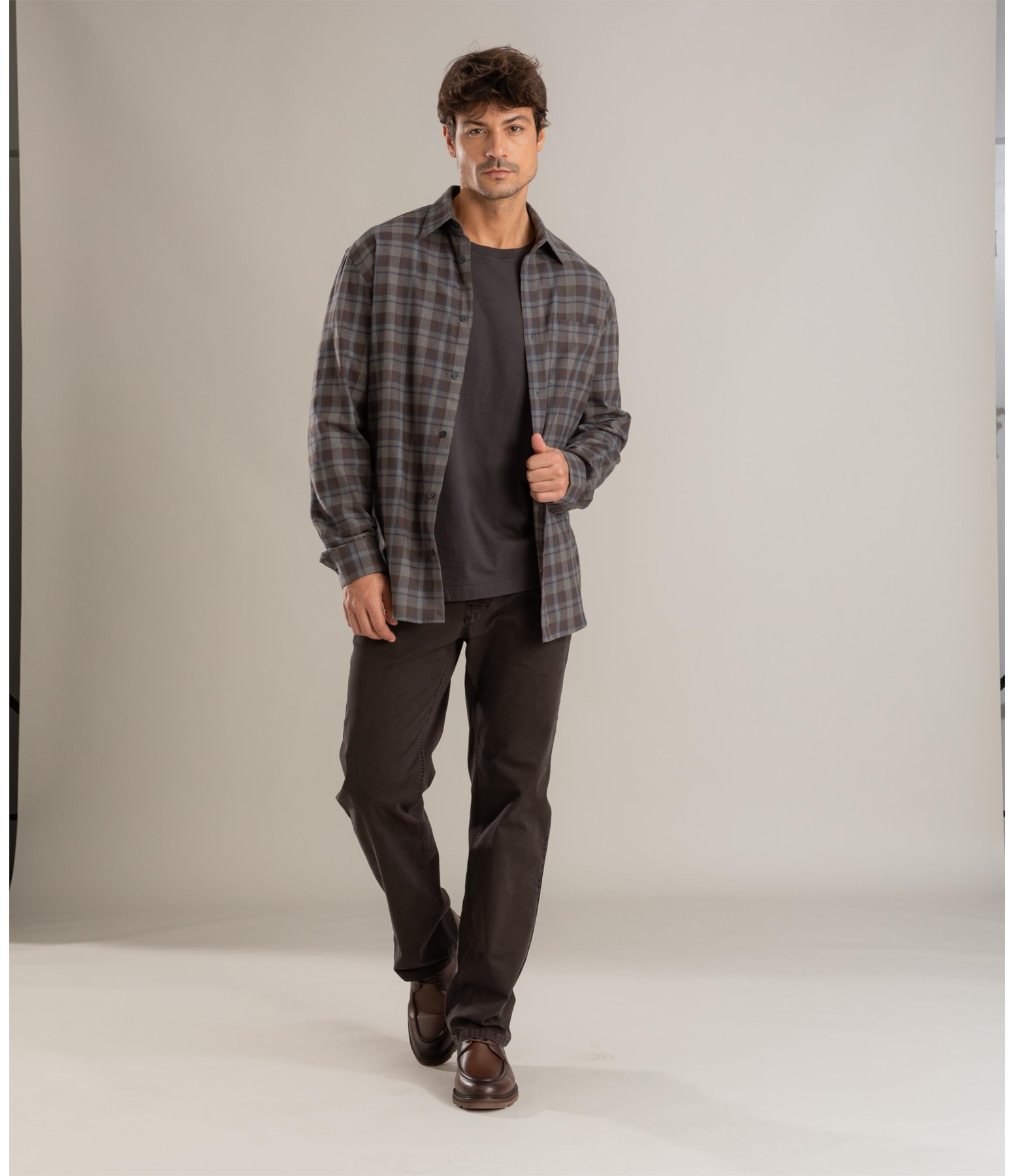 Camisa Flanela Xadrez Bernardo Tabaco