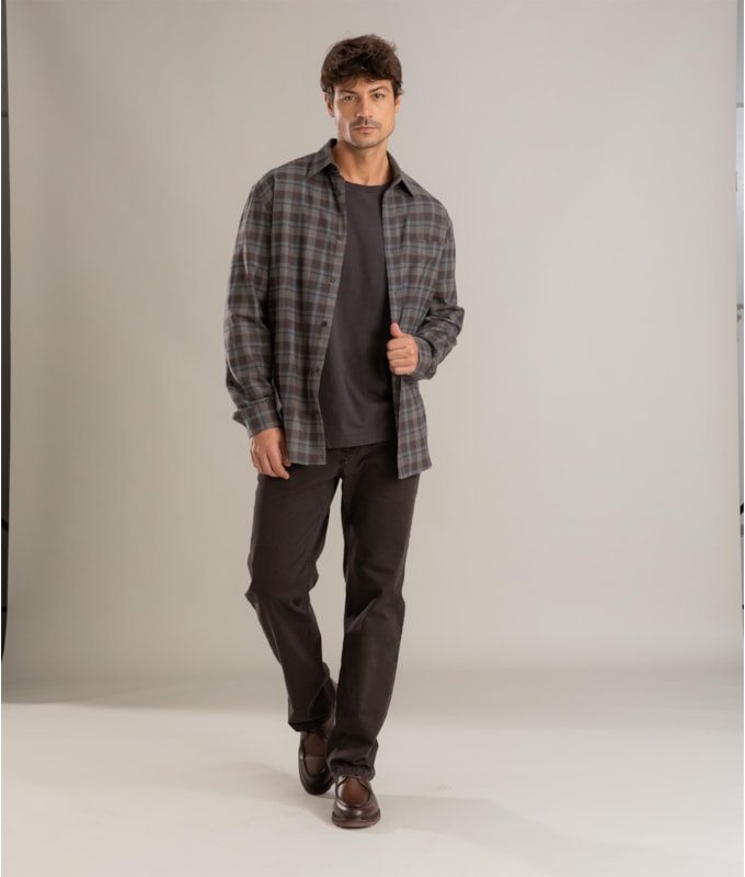Camisa Flanela Xadrez Bernardo Tabaco