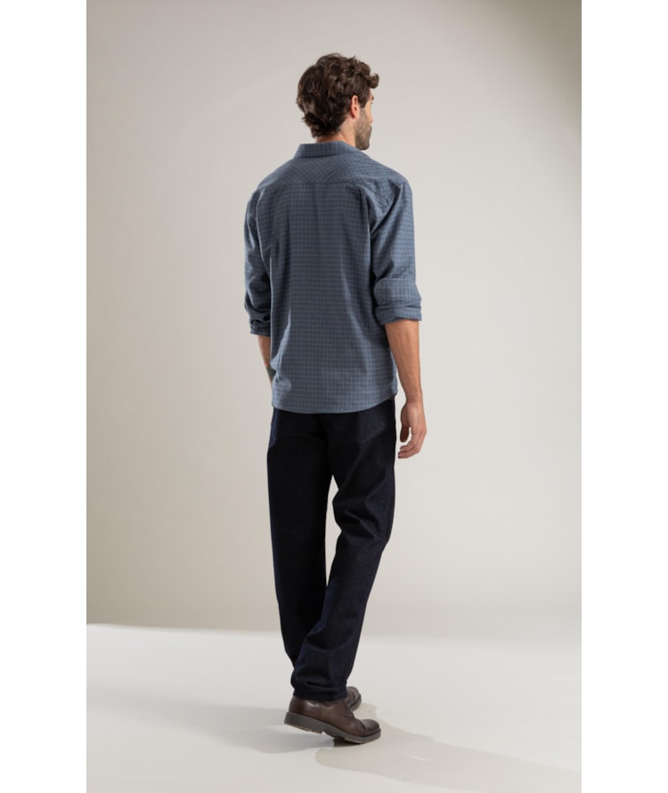 Camisa Flanela Xadrez Daniel Azul Jeans