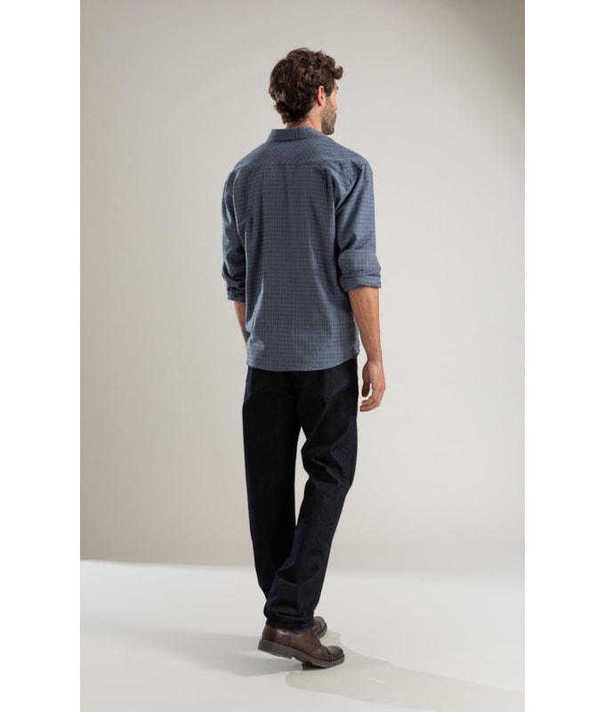 Camisa Flanela Xadrez Daniel Azul Jeans