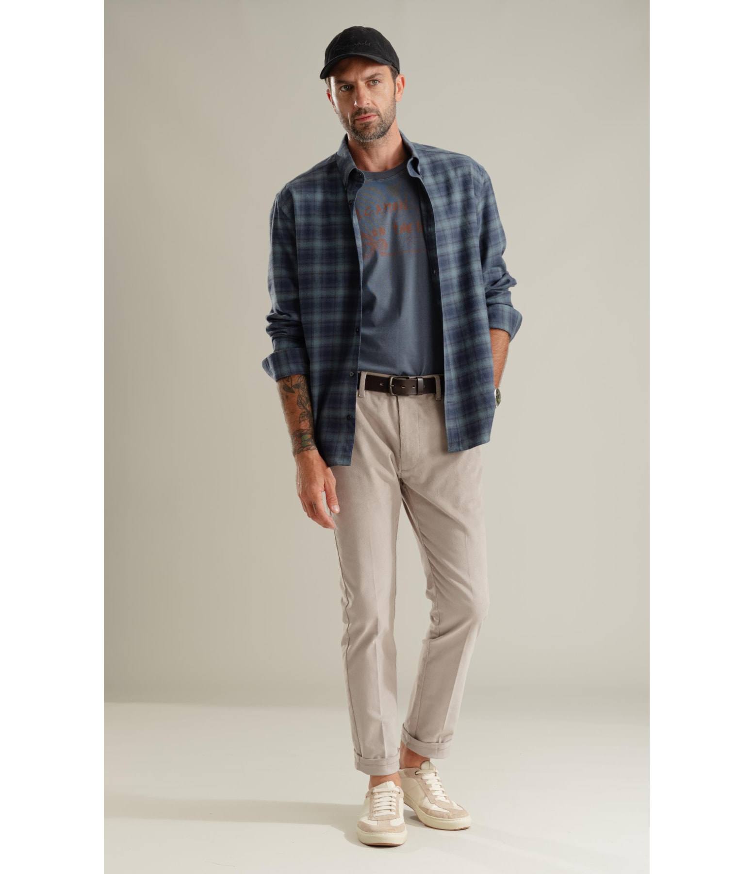Camisa Flanela Xadrez Diogo Ml Azul Bic