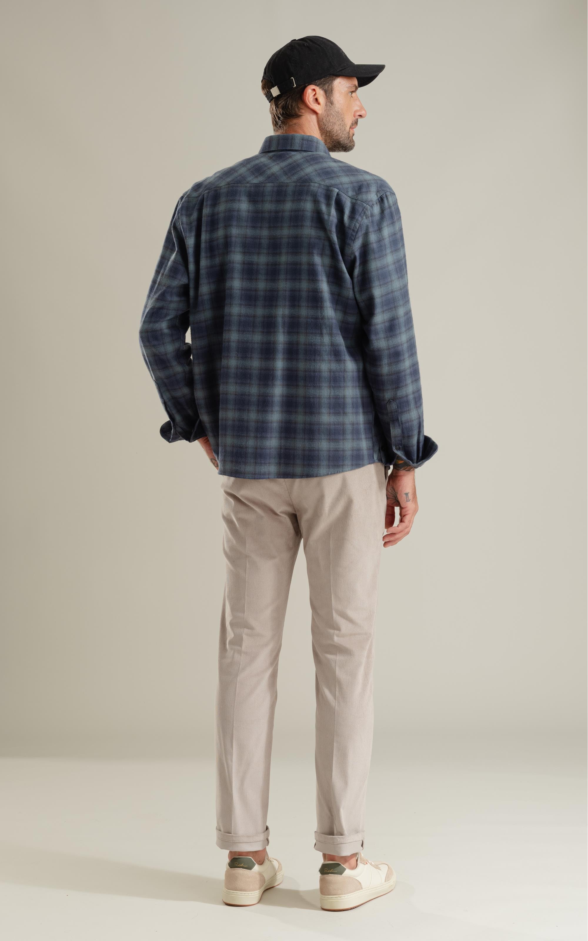 Camisa Flanela Xadrez Diogo Ml Azul Bic