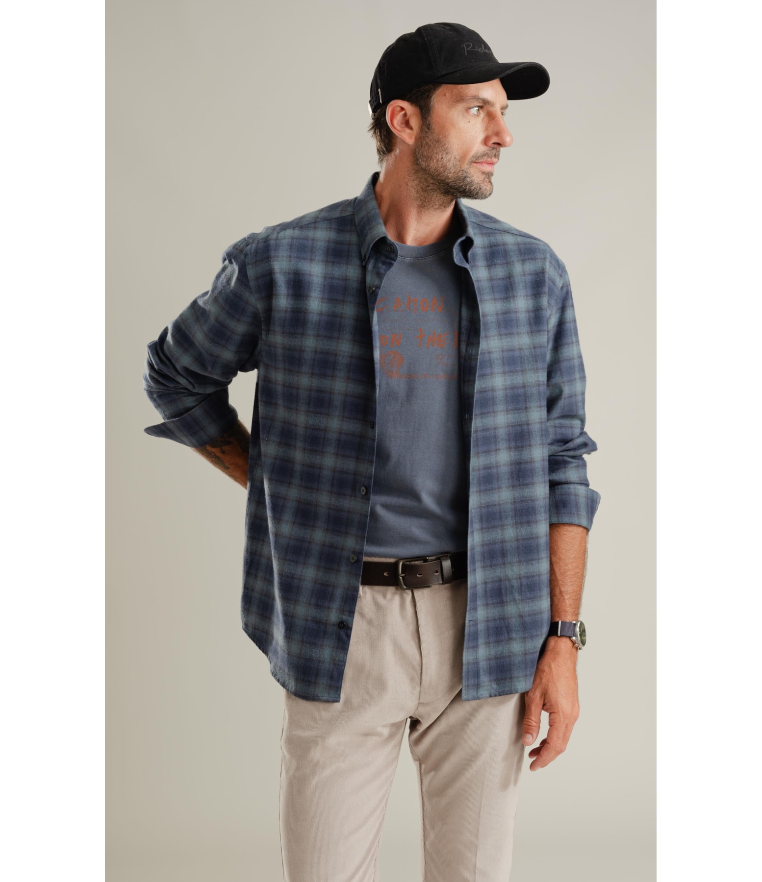 Camisa Flanela Xadrez Diogo Ml Azul Bic
