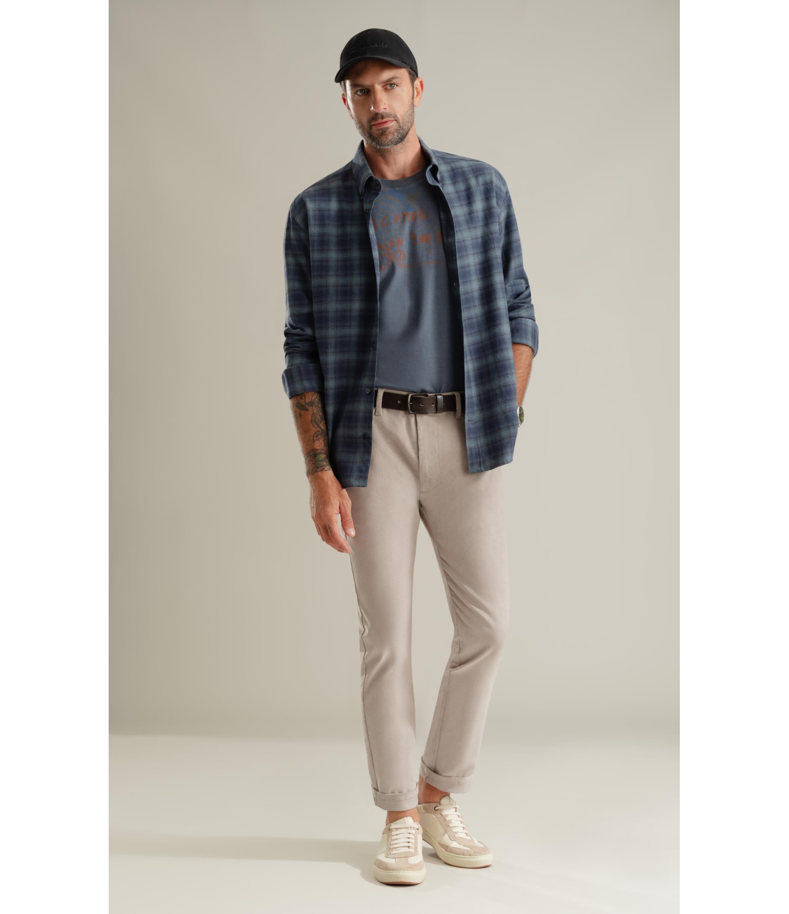 Camisa Flanela Xadrez Diogo Ml Azul Bic