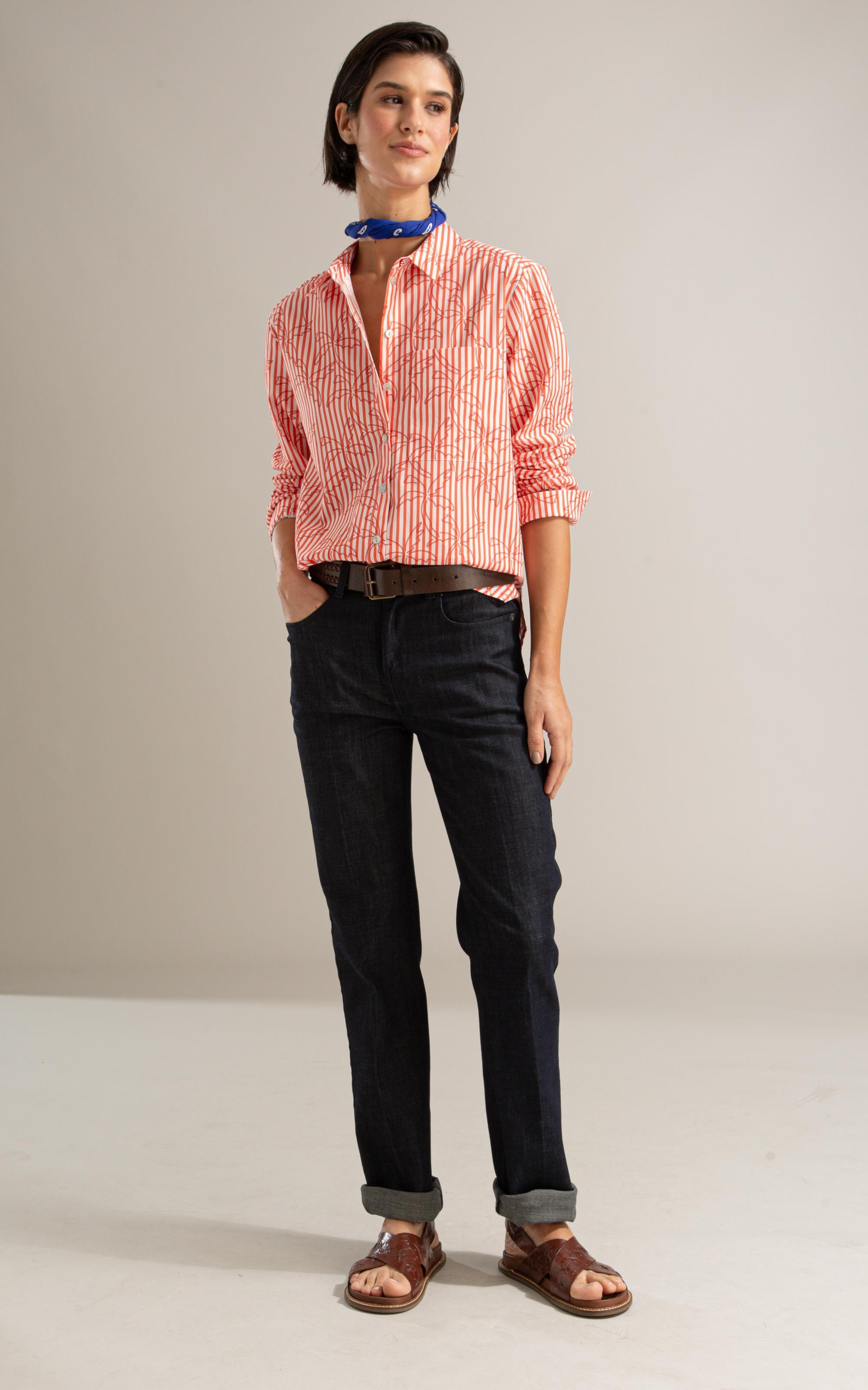 Camisa Flora Listrado Palmers Vermelho